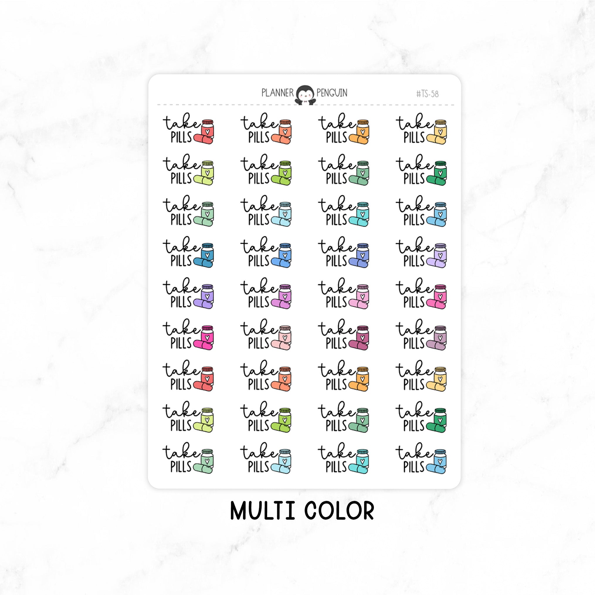Take Pills - Icon Script Stickers