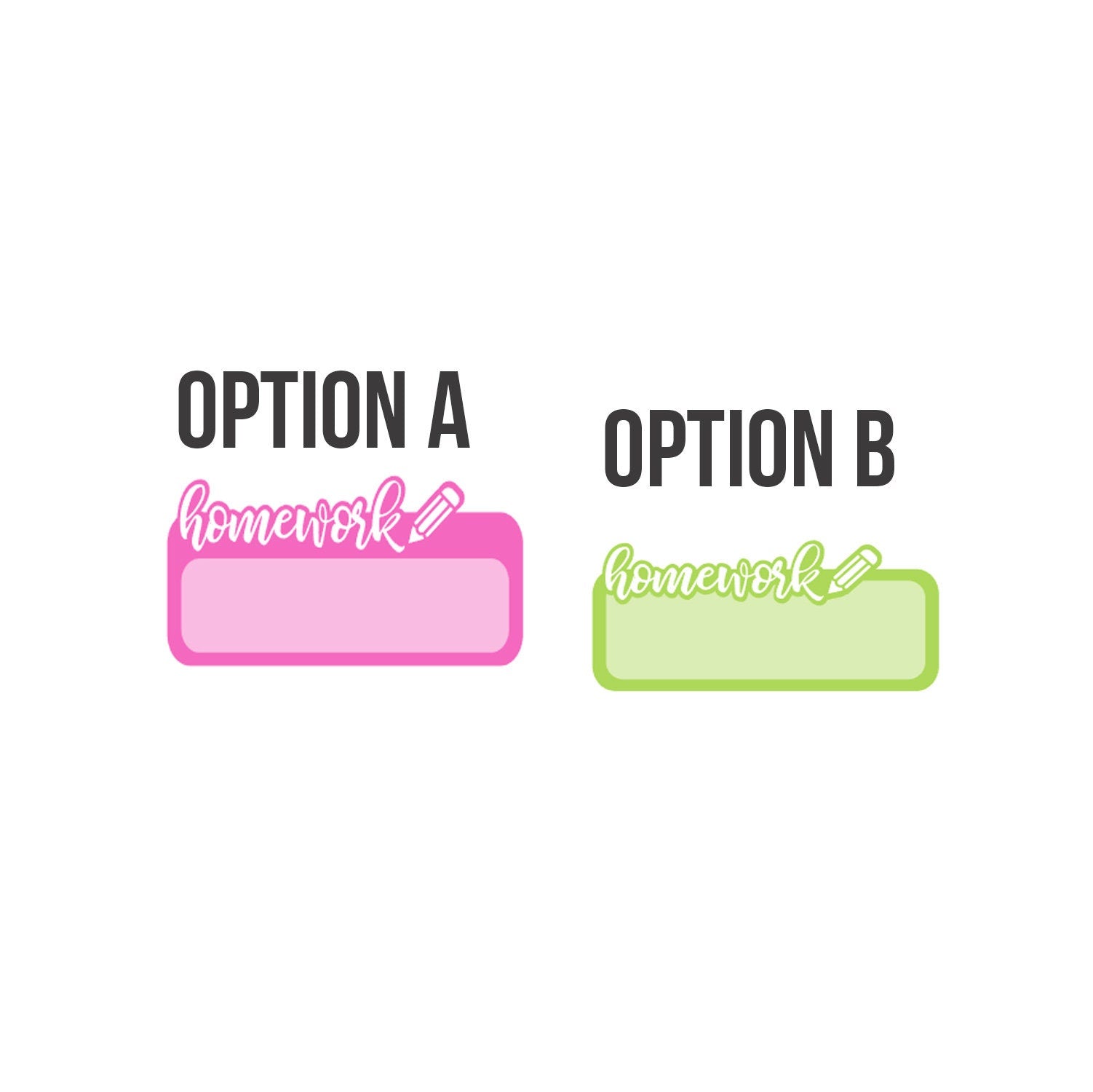 Homework School Label Planner Stickers
