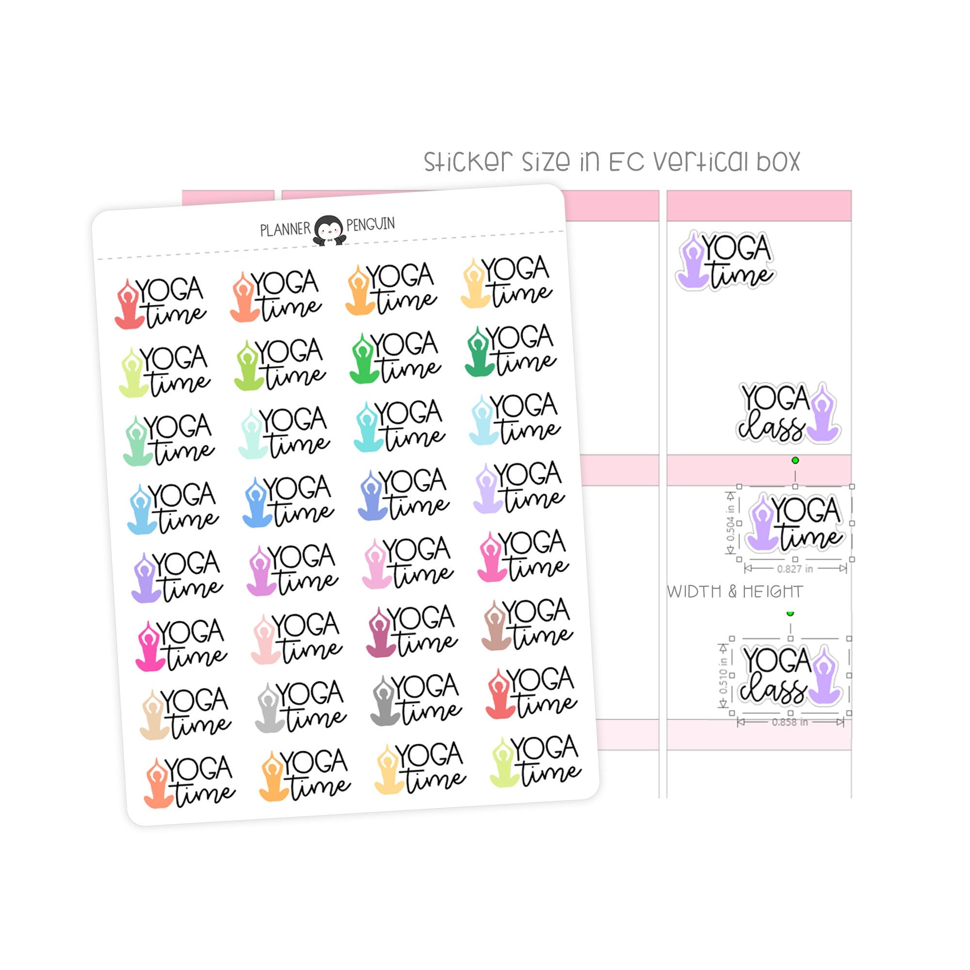Yoga time Yoga class - Icon Script Stickers