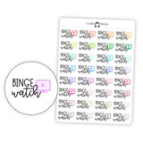 Binge Watch - Icon Script Stickers