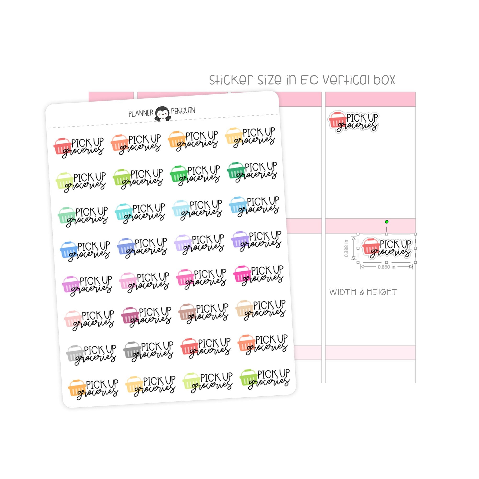 Pick up Groceries - Icon Script Stickers