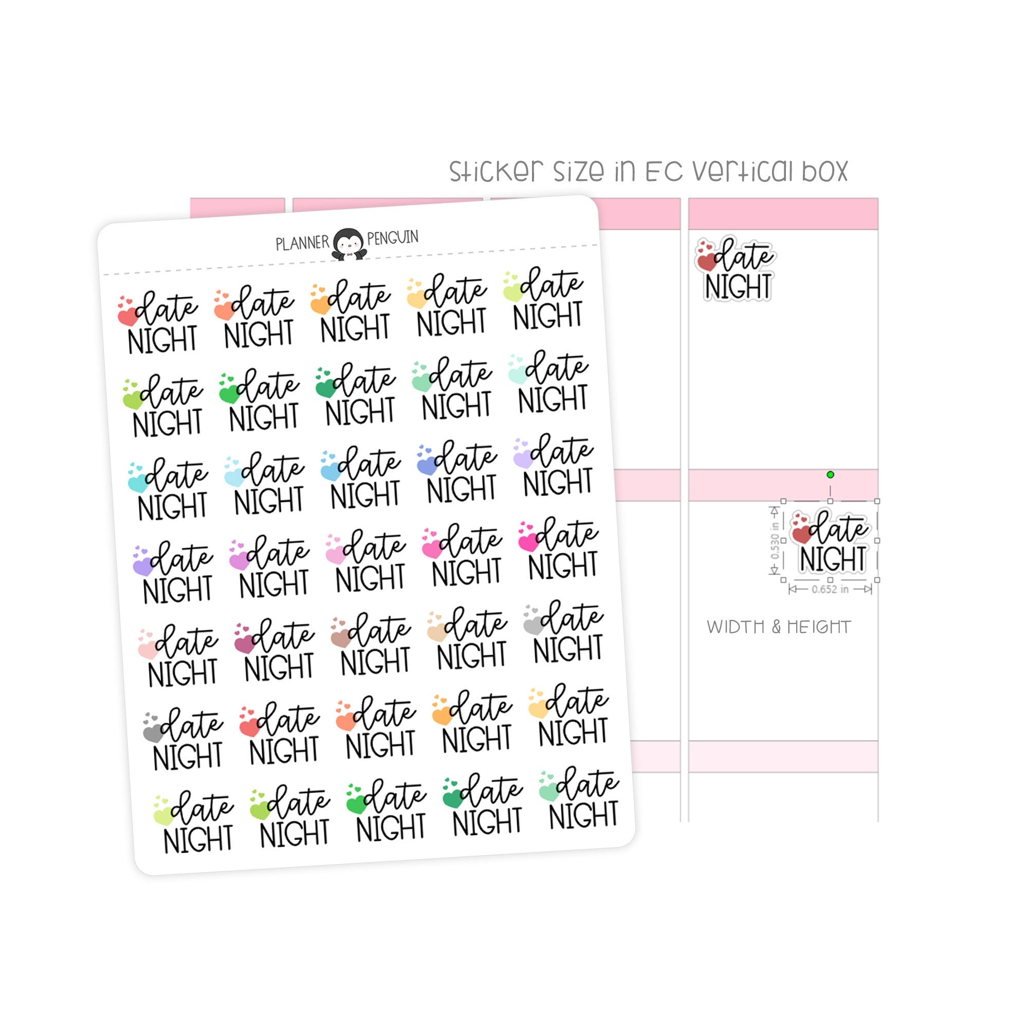 Date Night - Icon Script Stickers