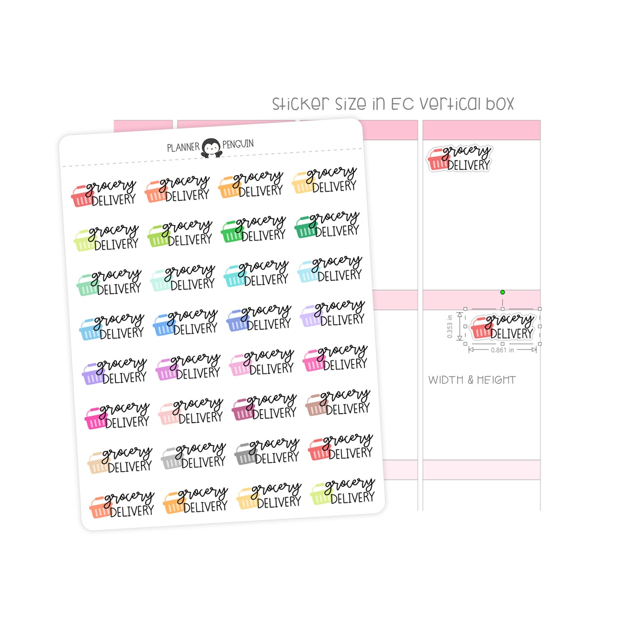 Grocery Delivery - Icon Script Stickers