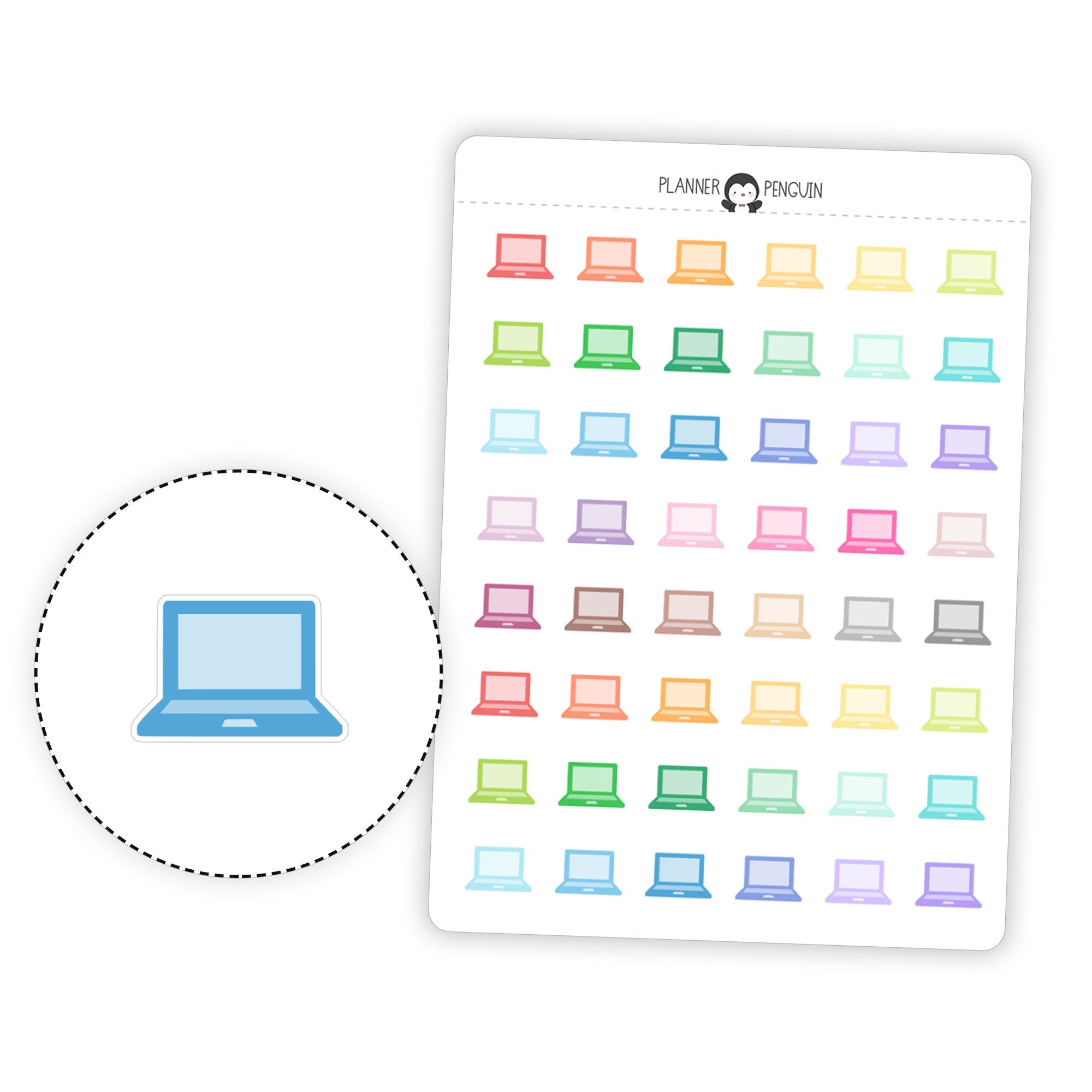 Laptop Work - Icon Planner Stickers