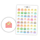 Glitter Heart Envelopes - Icon Planner Stickers