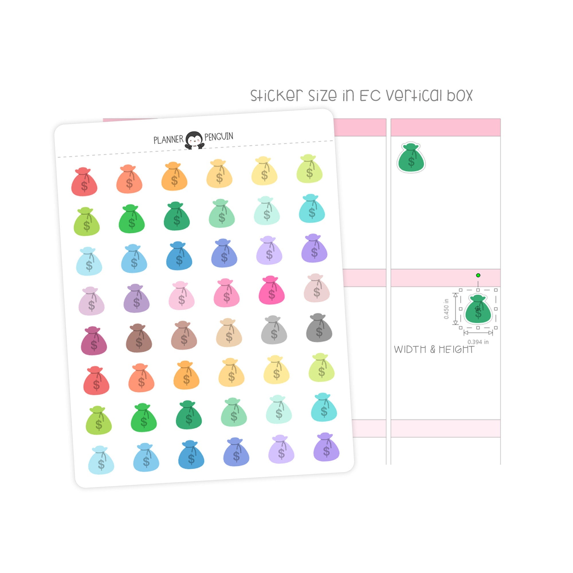 Pay Day Money Bag - Icon Planner Stickers