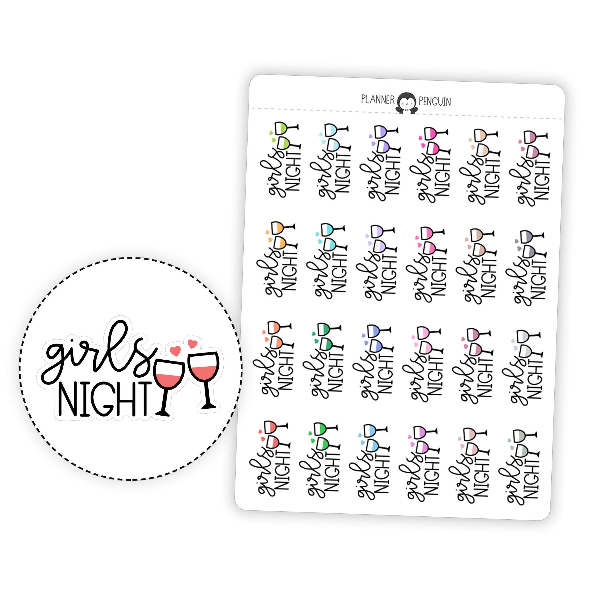 Girls Night - Icon Script Stickers