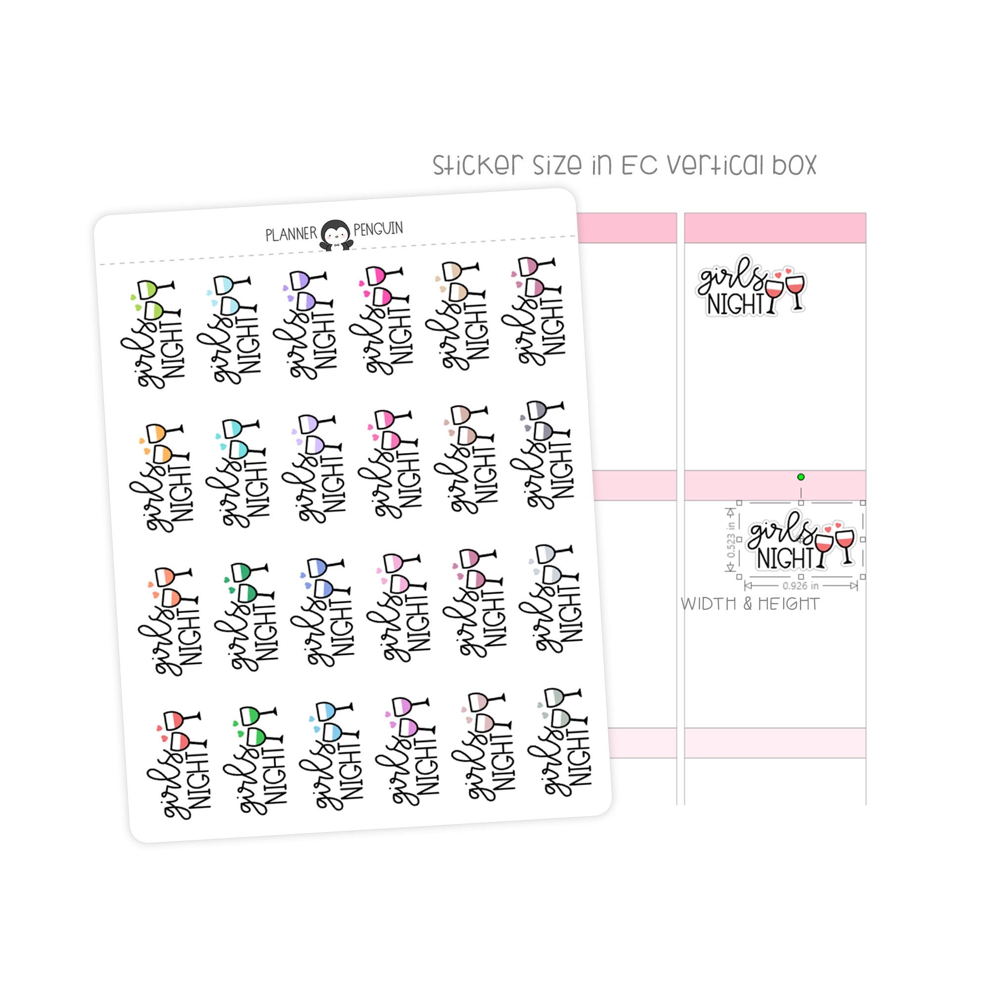 Girls Night - Icon Script Stickers
