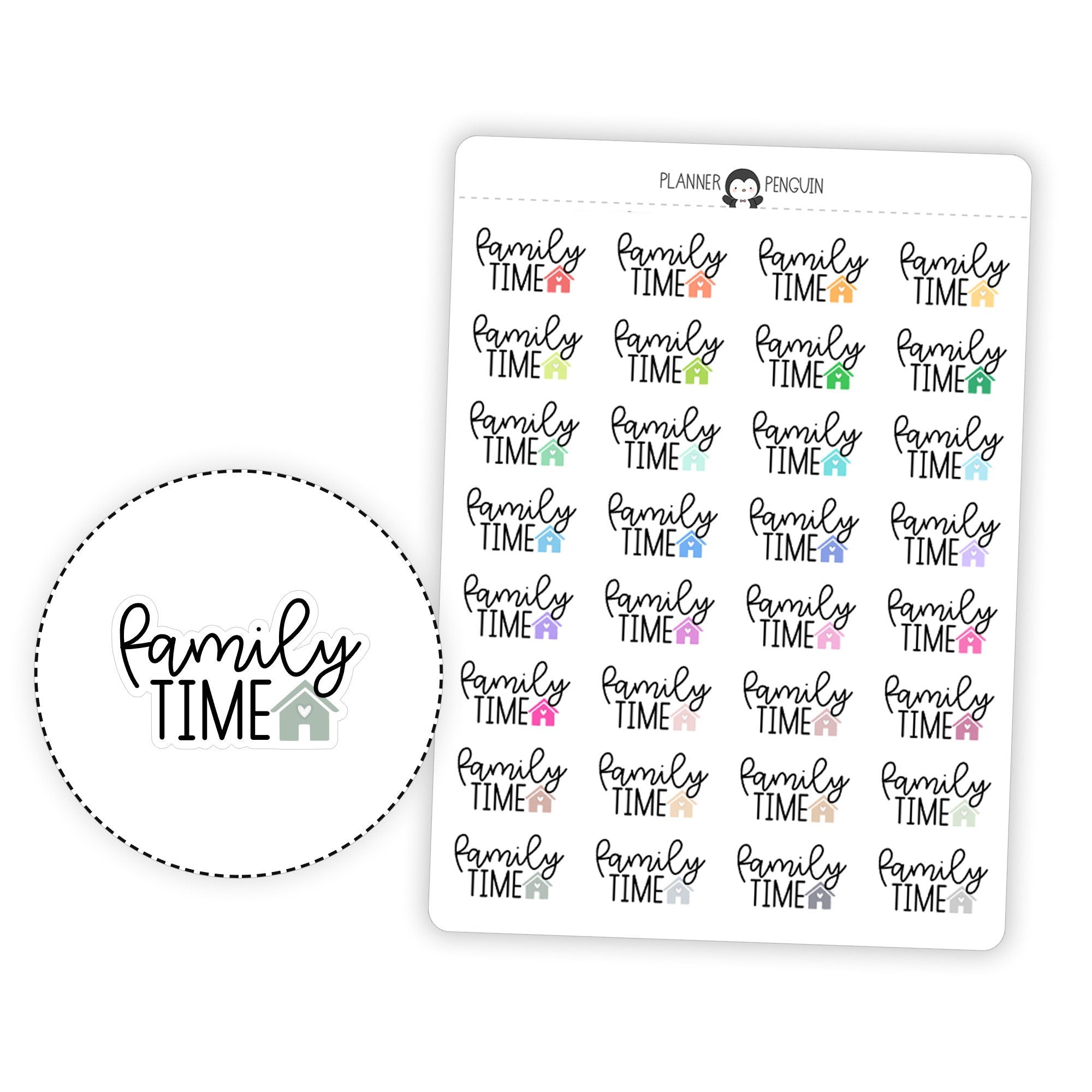 Family Time - Icon Script Stickers