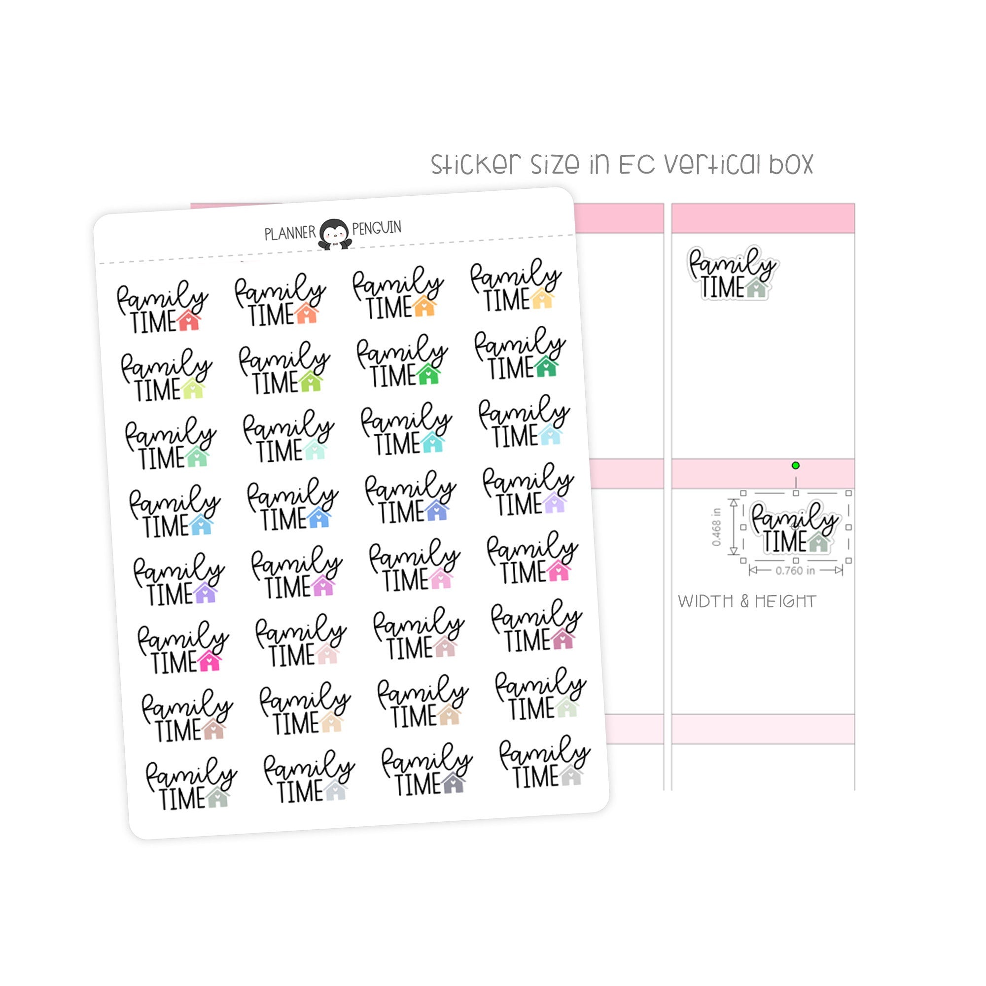 Family Time - Icon Script Stickers
