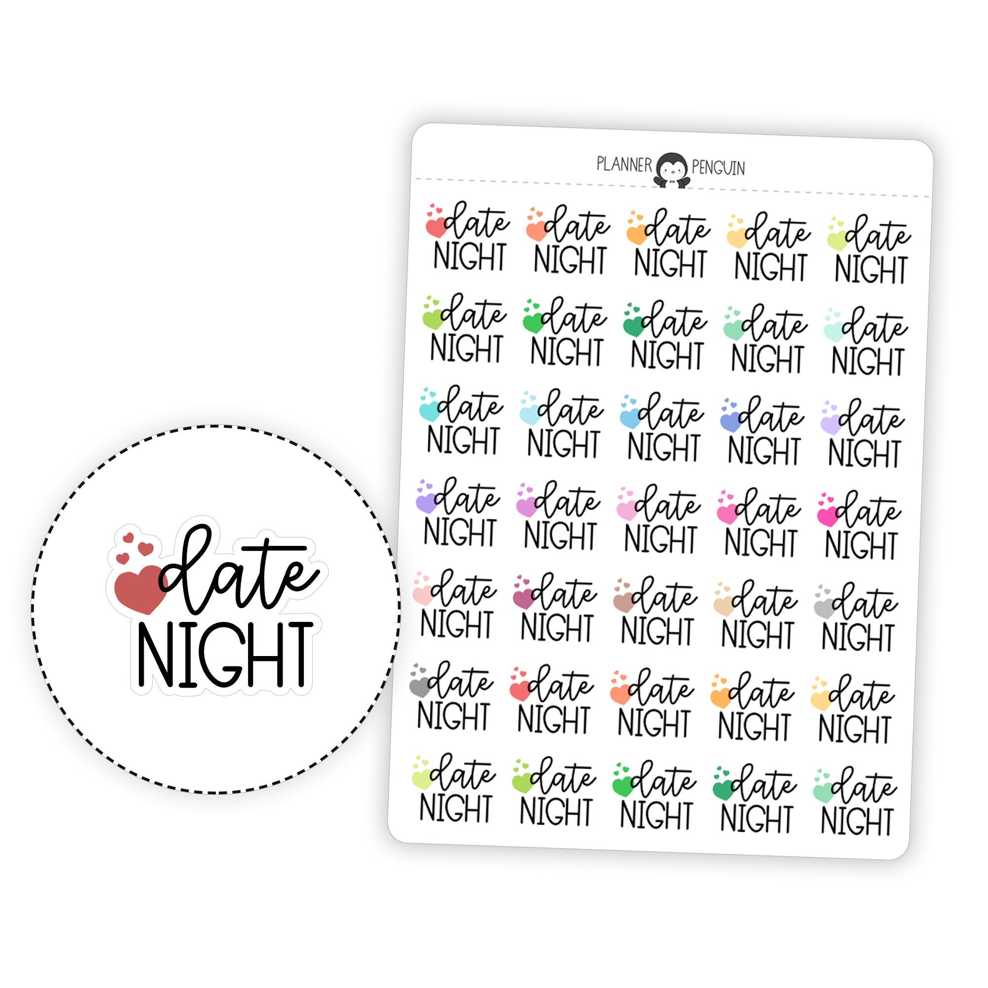 Date Night - Icon Script Stickers