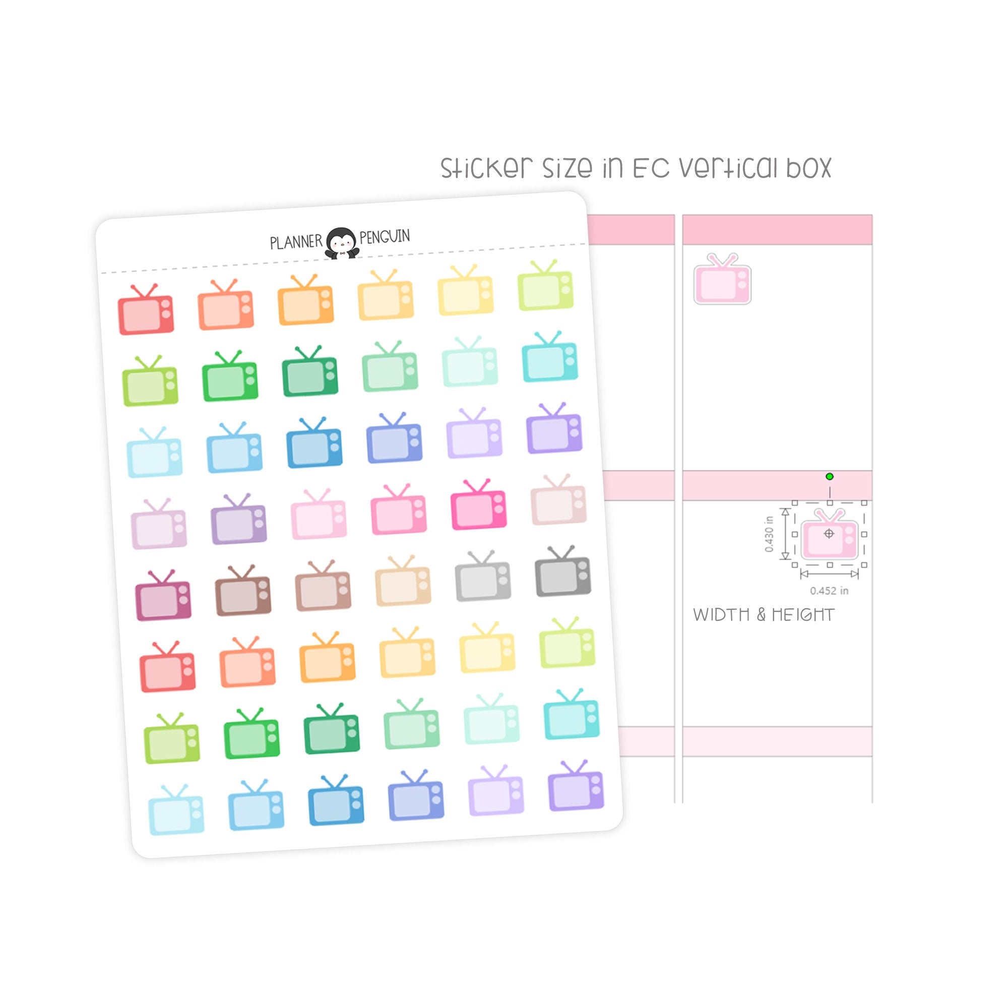 Television TV - Icon Planner Stickers