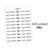 Drill Weekend Military Typography stickers