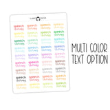 Speech Therapy Typography stickers