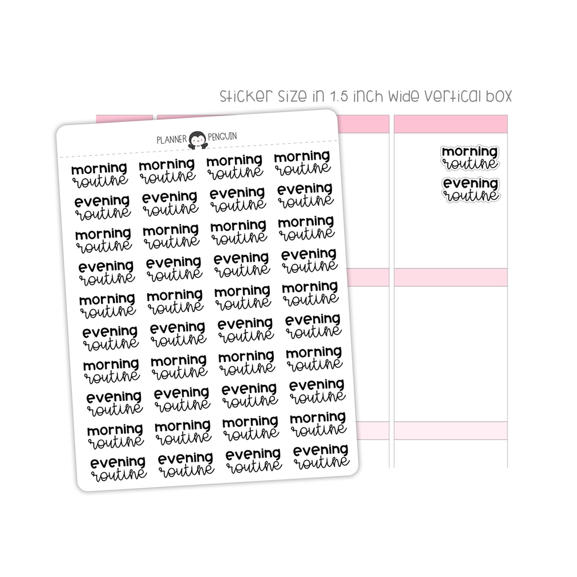 Morning Routine Evening Routine Typography stickers