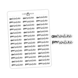 AM Routine PM Routine Typography stickers