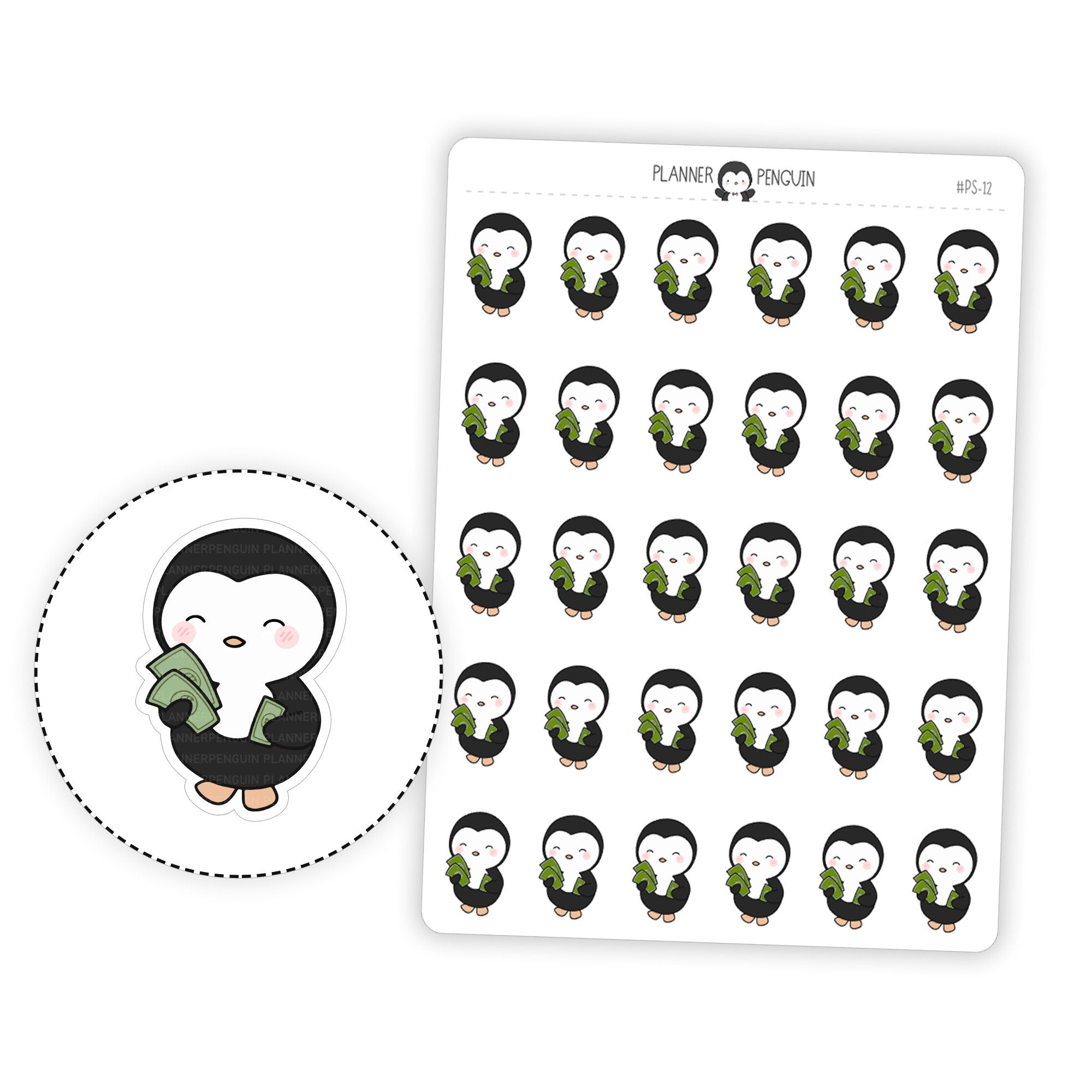 Pay Day Penguin Planner Stickers
