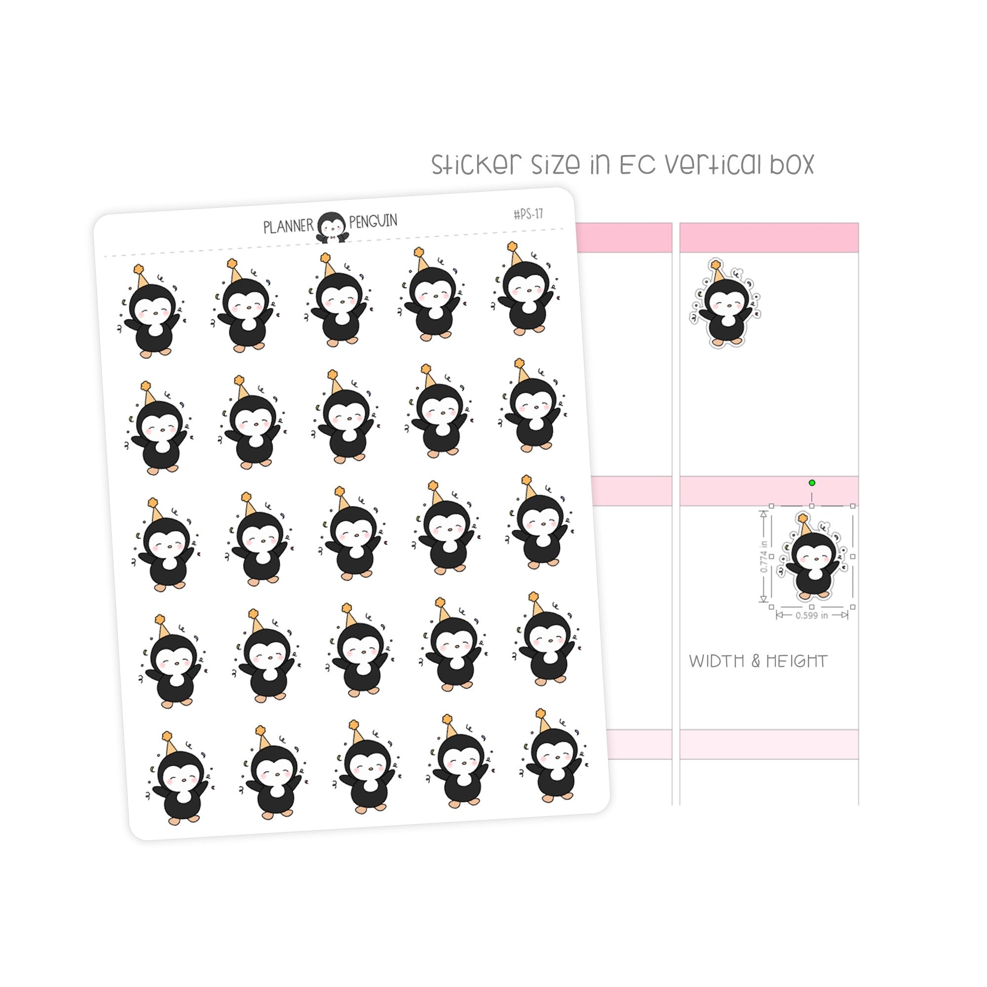 Birthday Celebration Party Penguin Planner Stickers