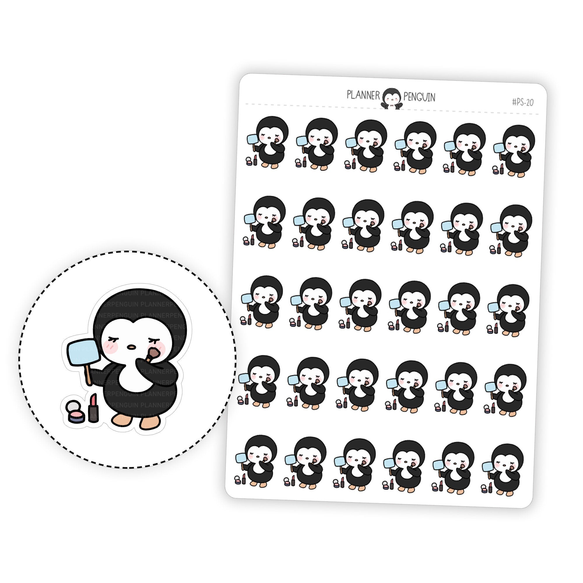 Makeup Penguin Planner Stickers