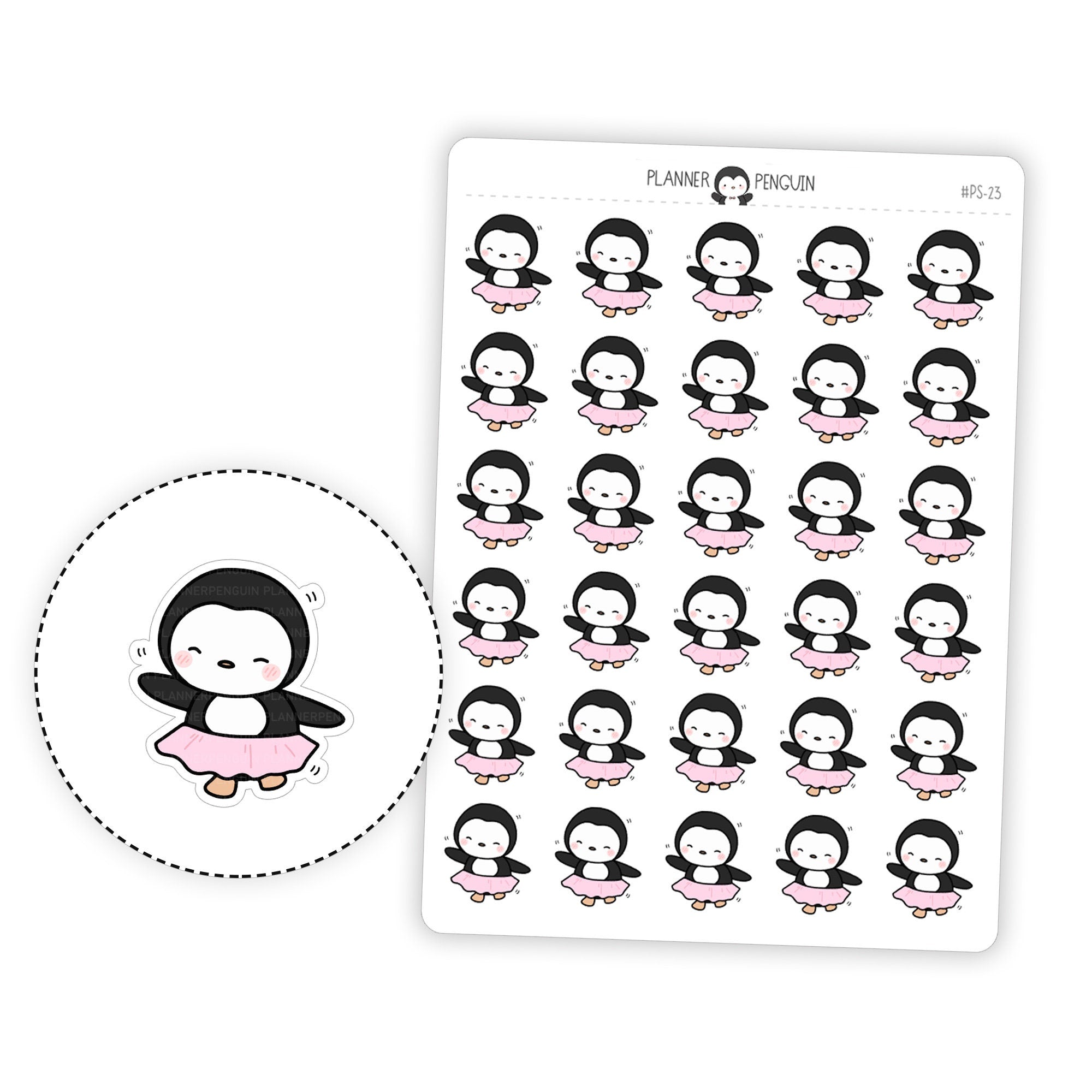 Dance Penguin Planner Stickers