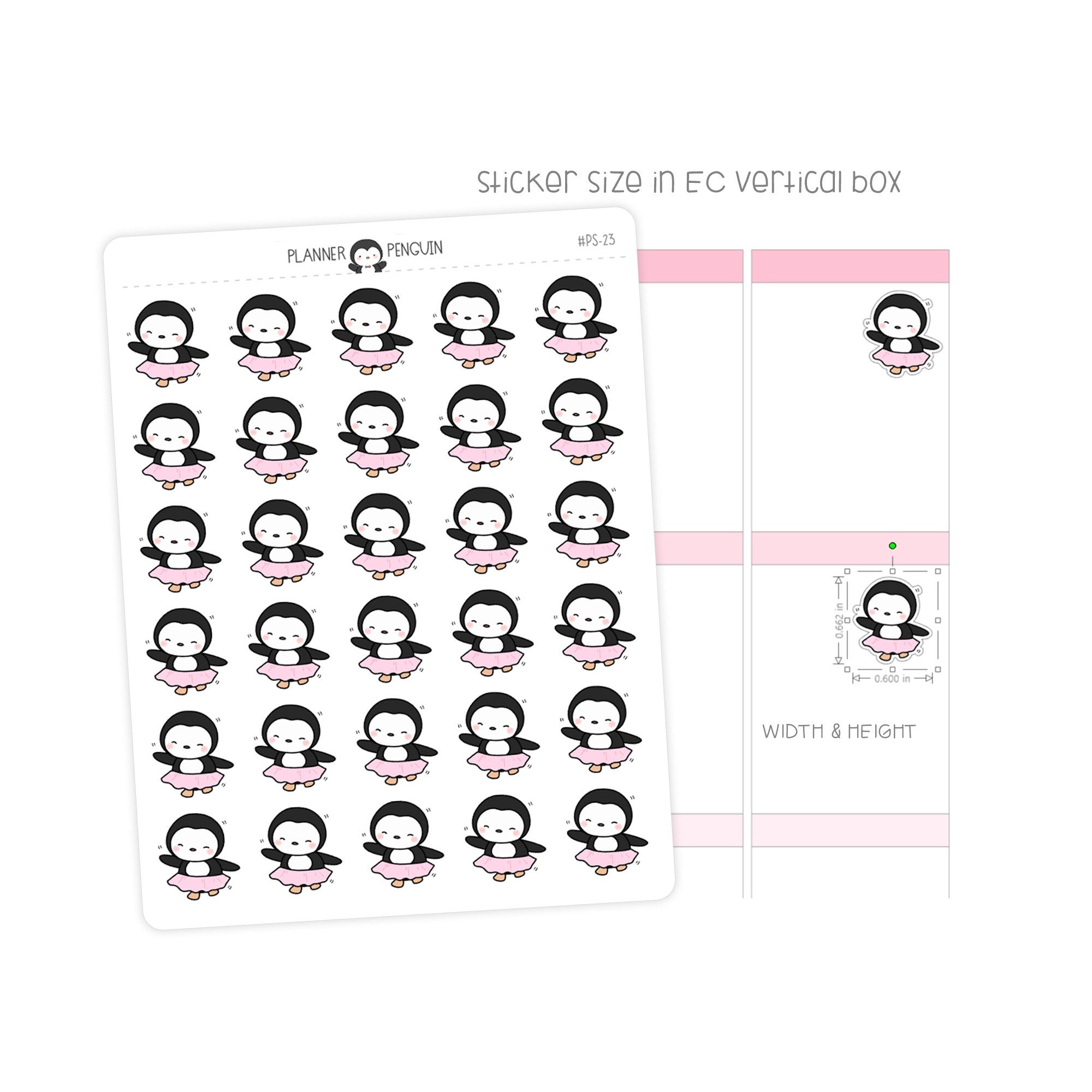 Dance Penguin Planner Stickers