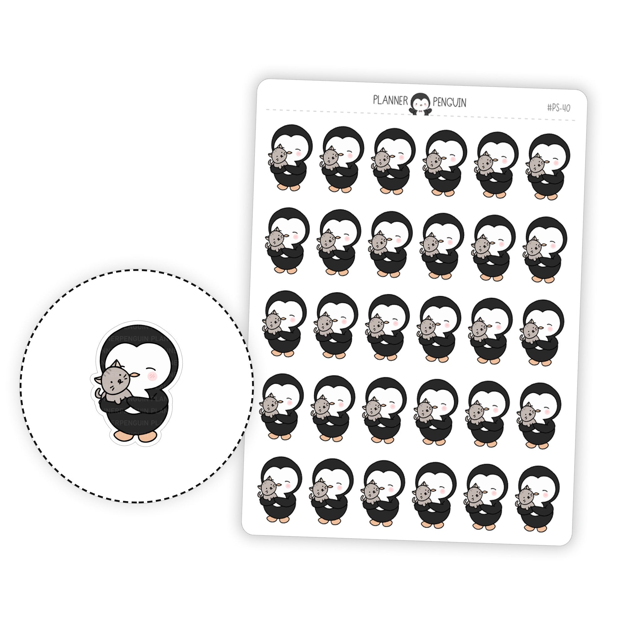 Penguin and Kitty Planner Stickers