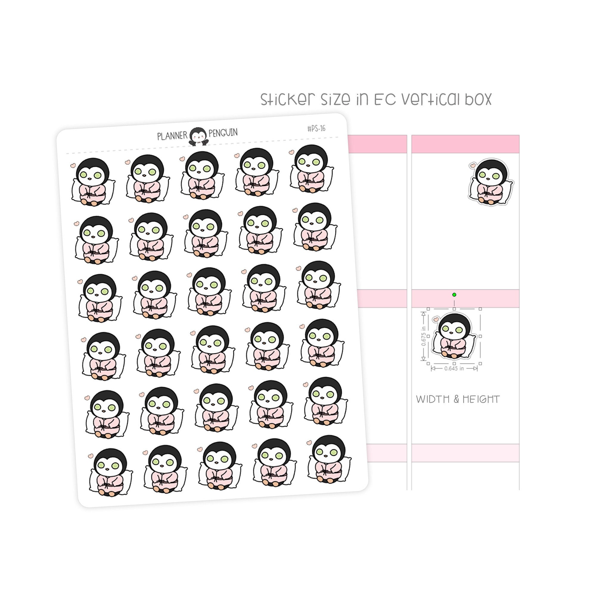 Spa Day Penguin Planner Stickers