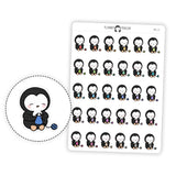 Knitting Penguin Planner Stickers