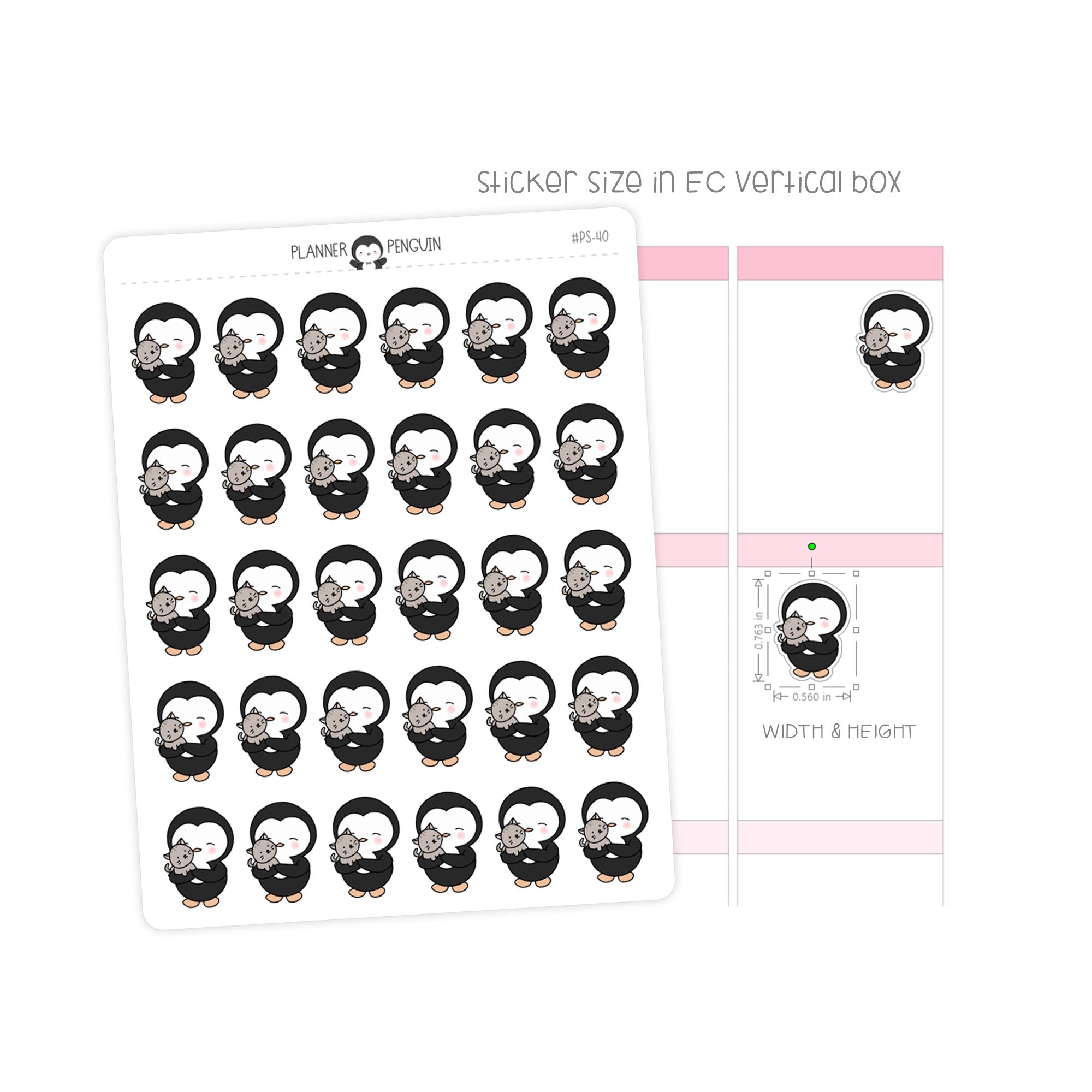 Penguin and Kitty Planner Stickers