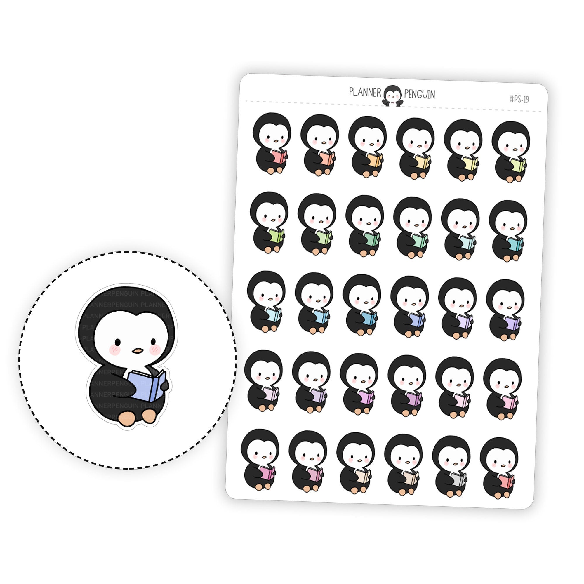 Reading Penguin Planner Stickers