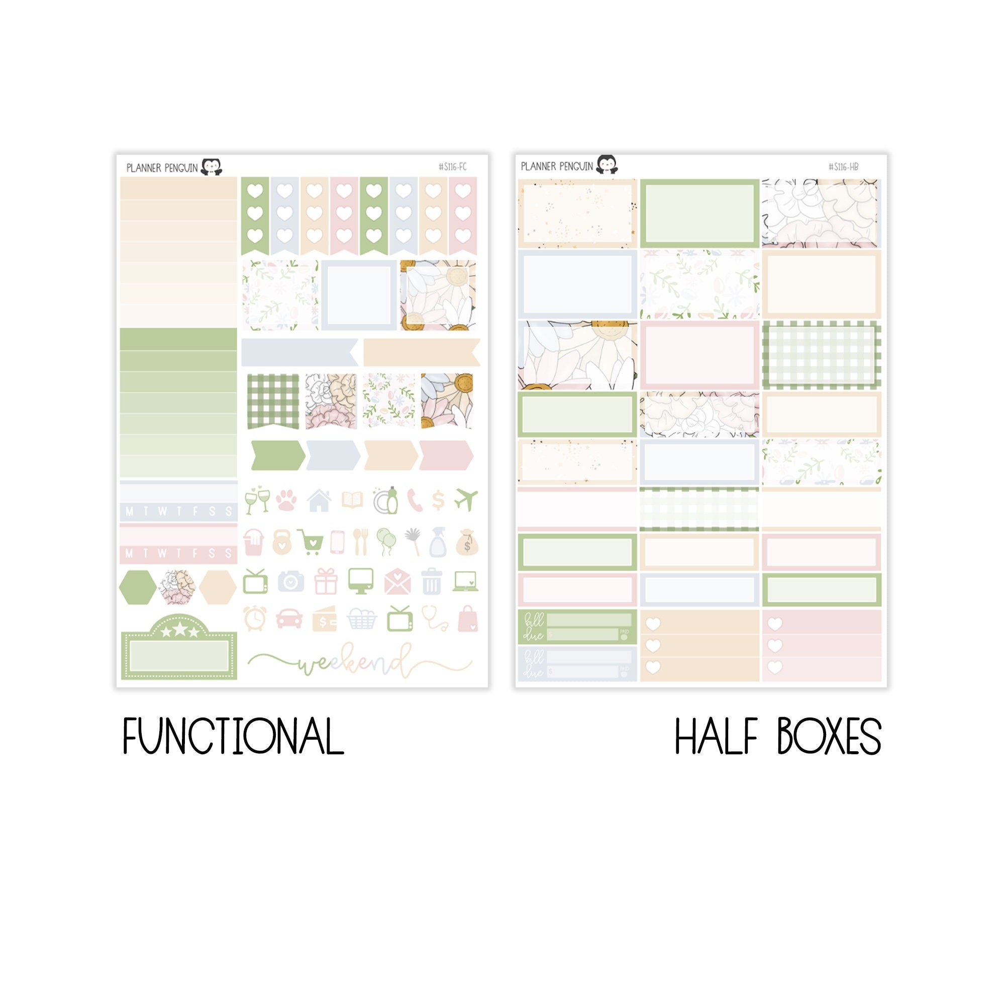 Bunny Hop Weekly Kit Stickers For Vertical Planner or Happy Planner