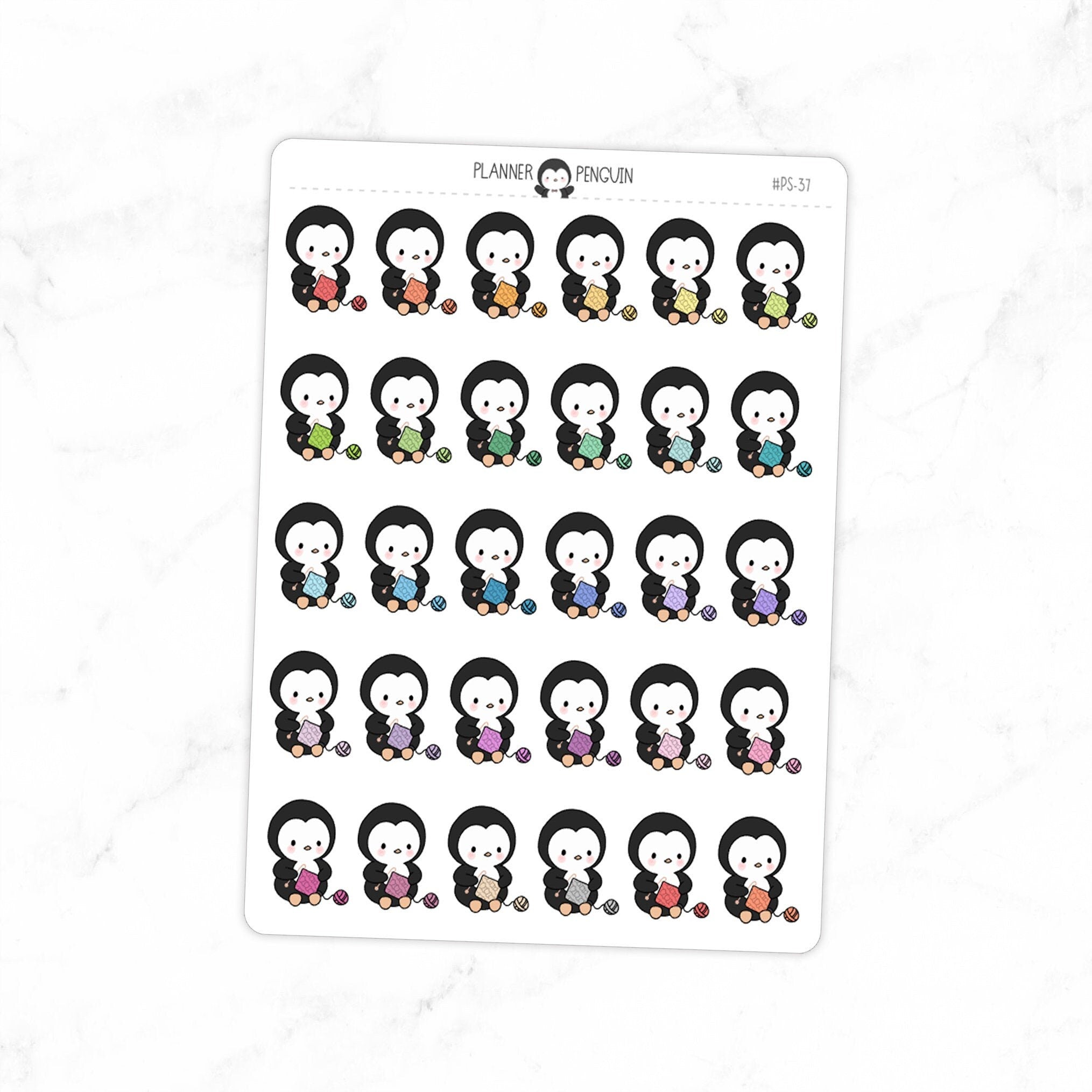 Crochet Penguin Planner Stickers