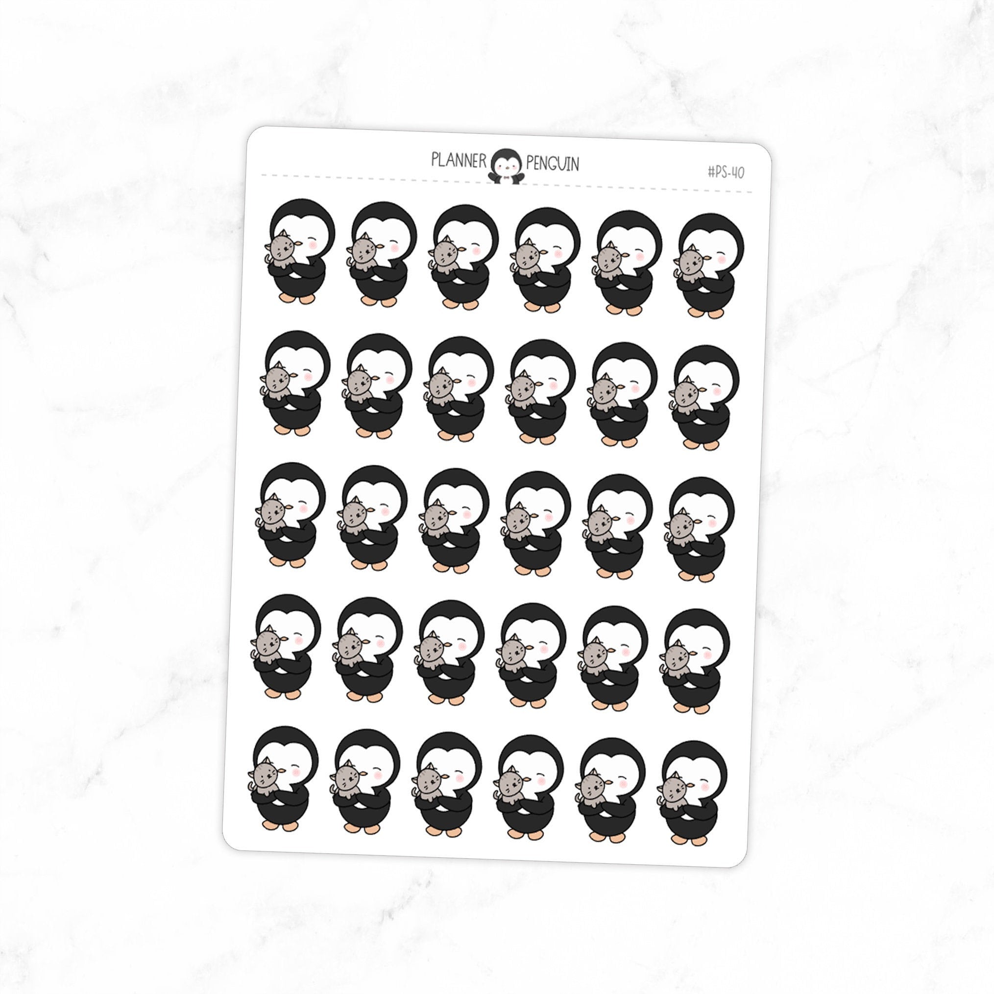 Penguin and Kitty Planner Stickers
