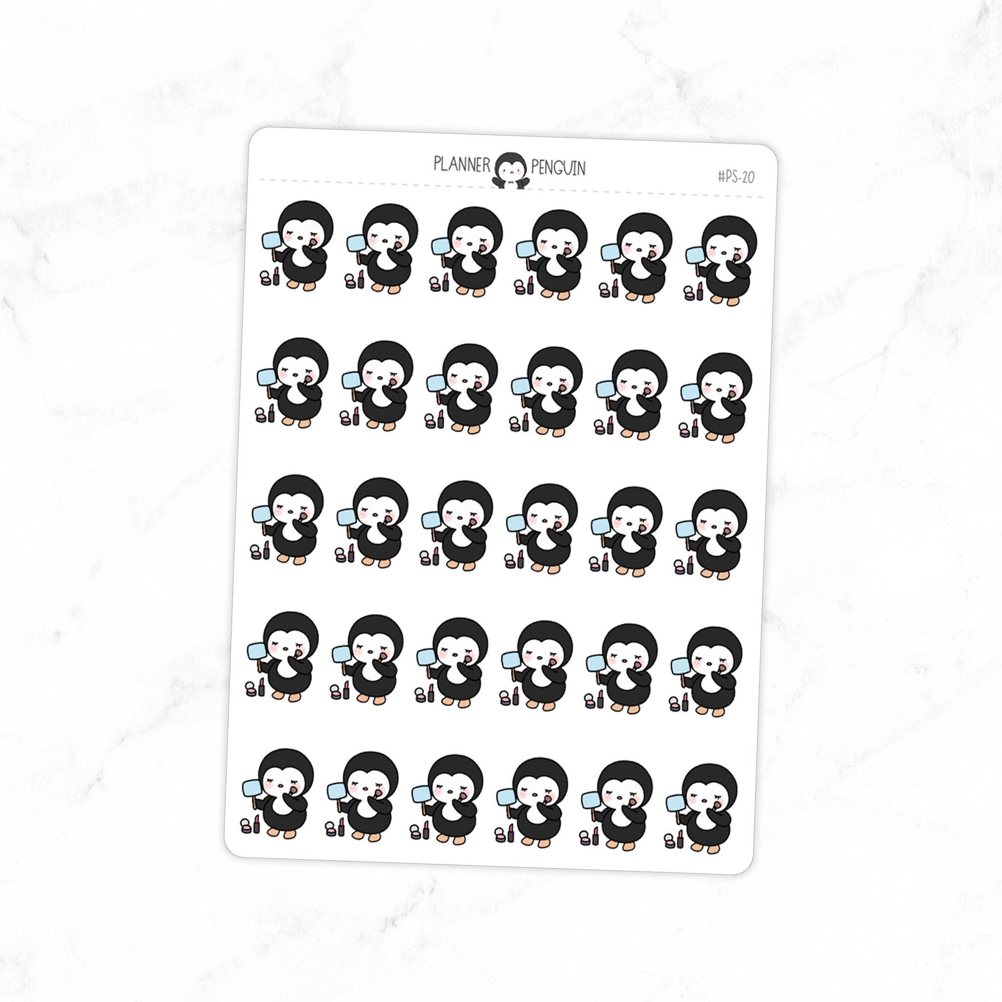 Makeup Penguin Planner Stickers