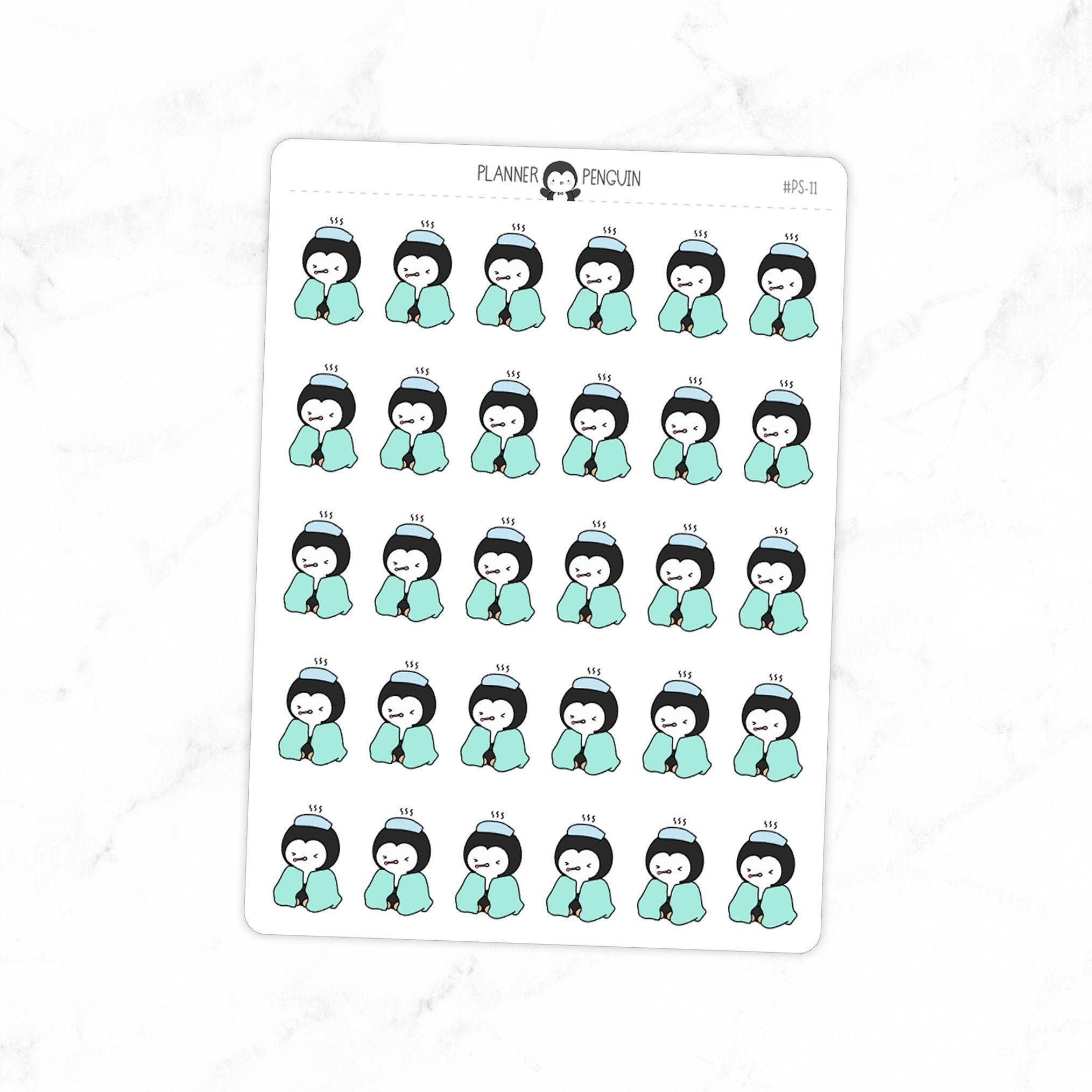 Sick Day Penguin Planner Stickers