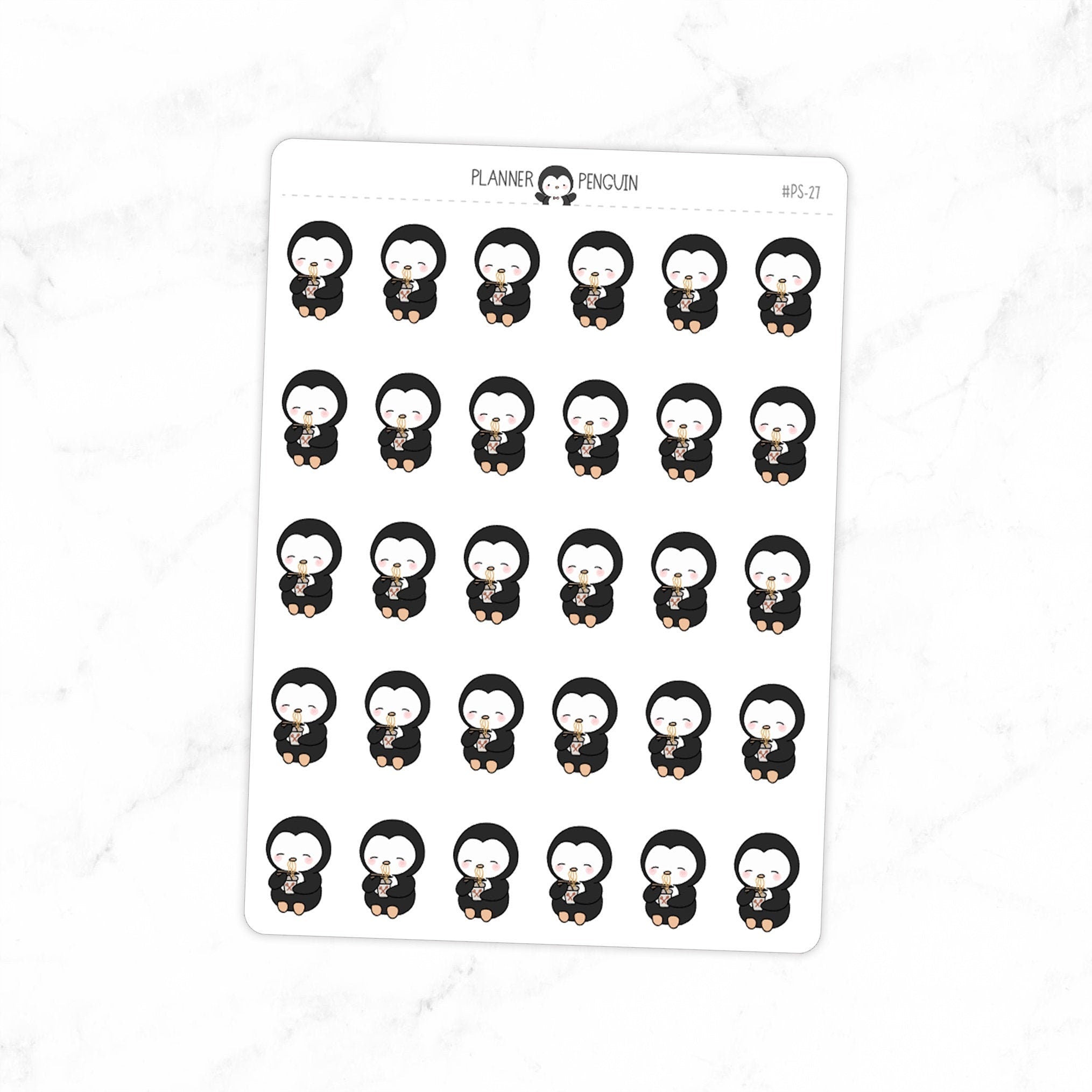 Take Out Food Penguin Planner Stickers