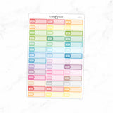 Work Label Box Planner Stickers