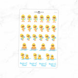 Rubber Ducks Bath Time Planner Stickers