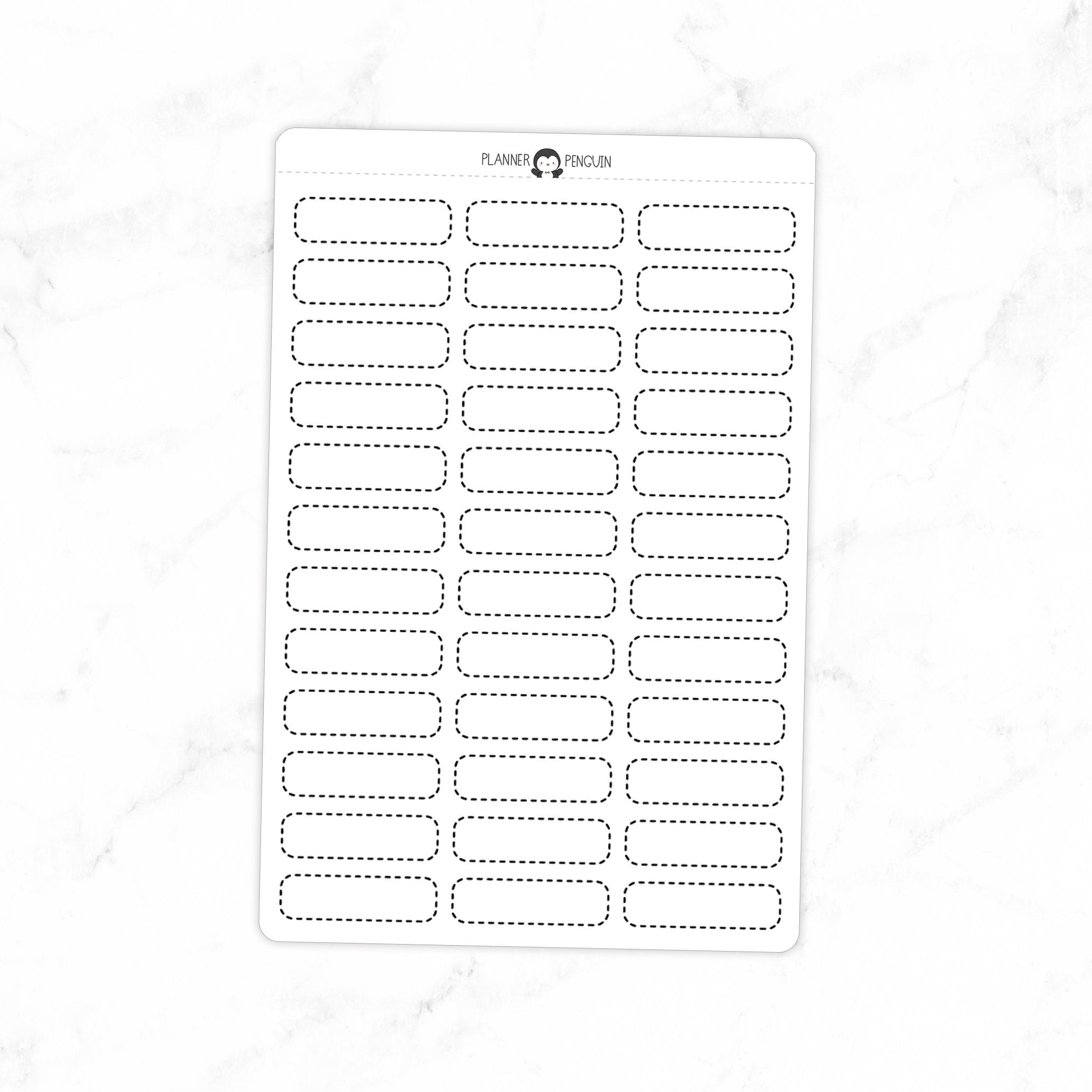 Rounded Stitched Box Label Planner Stickers