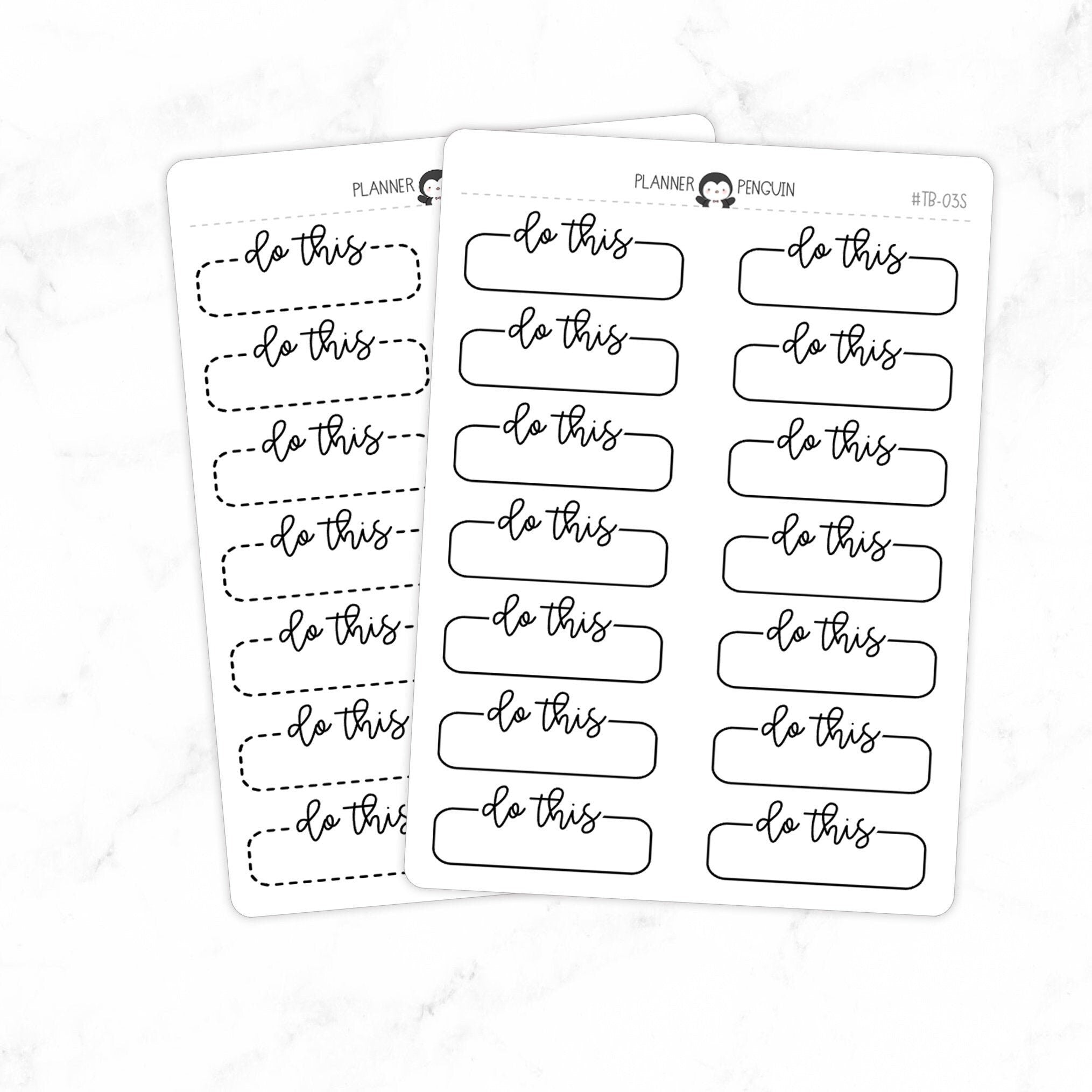Do This Script Quarter Label Box Planner Stickers