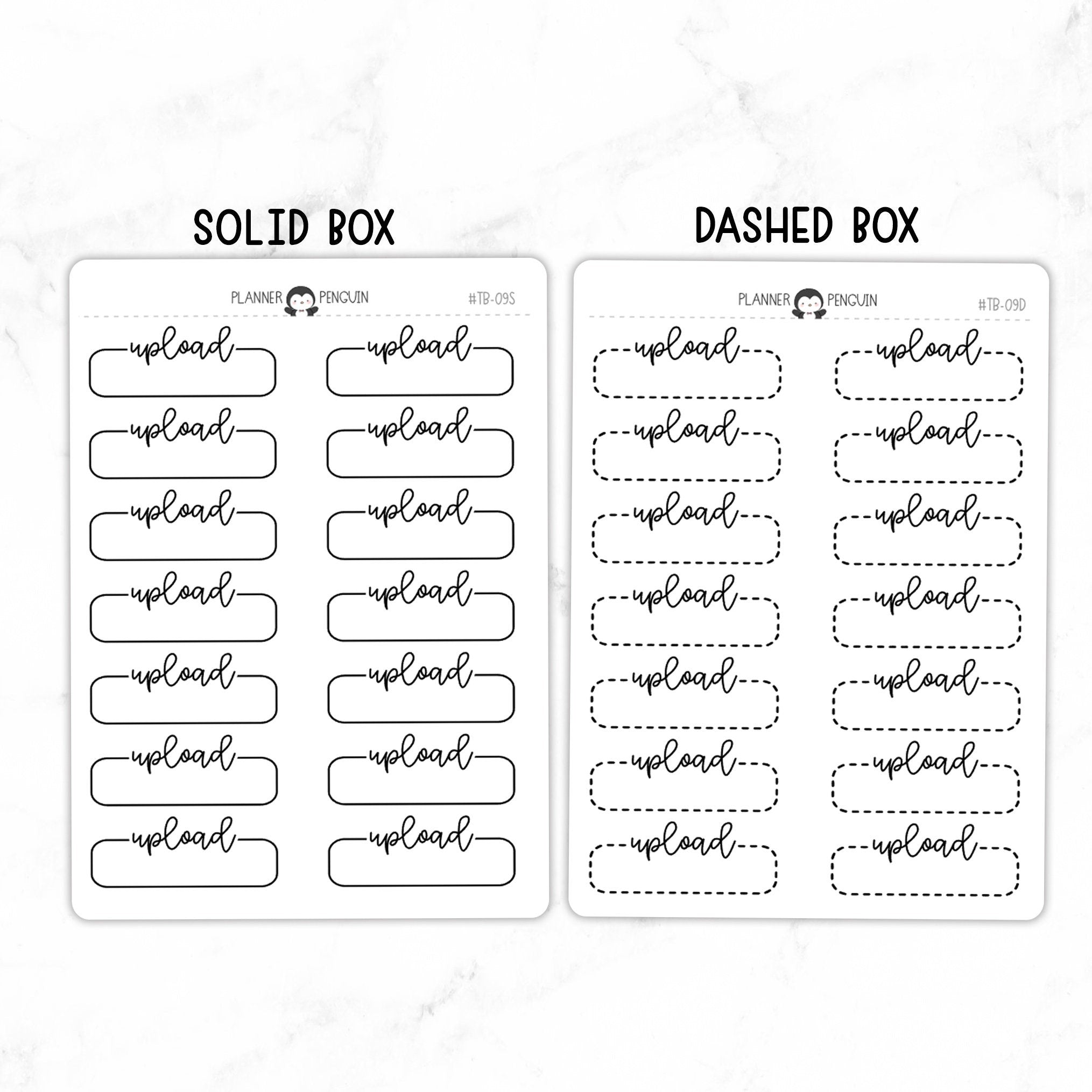 Upload Script Quarter Label Box Planner Stickers