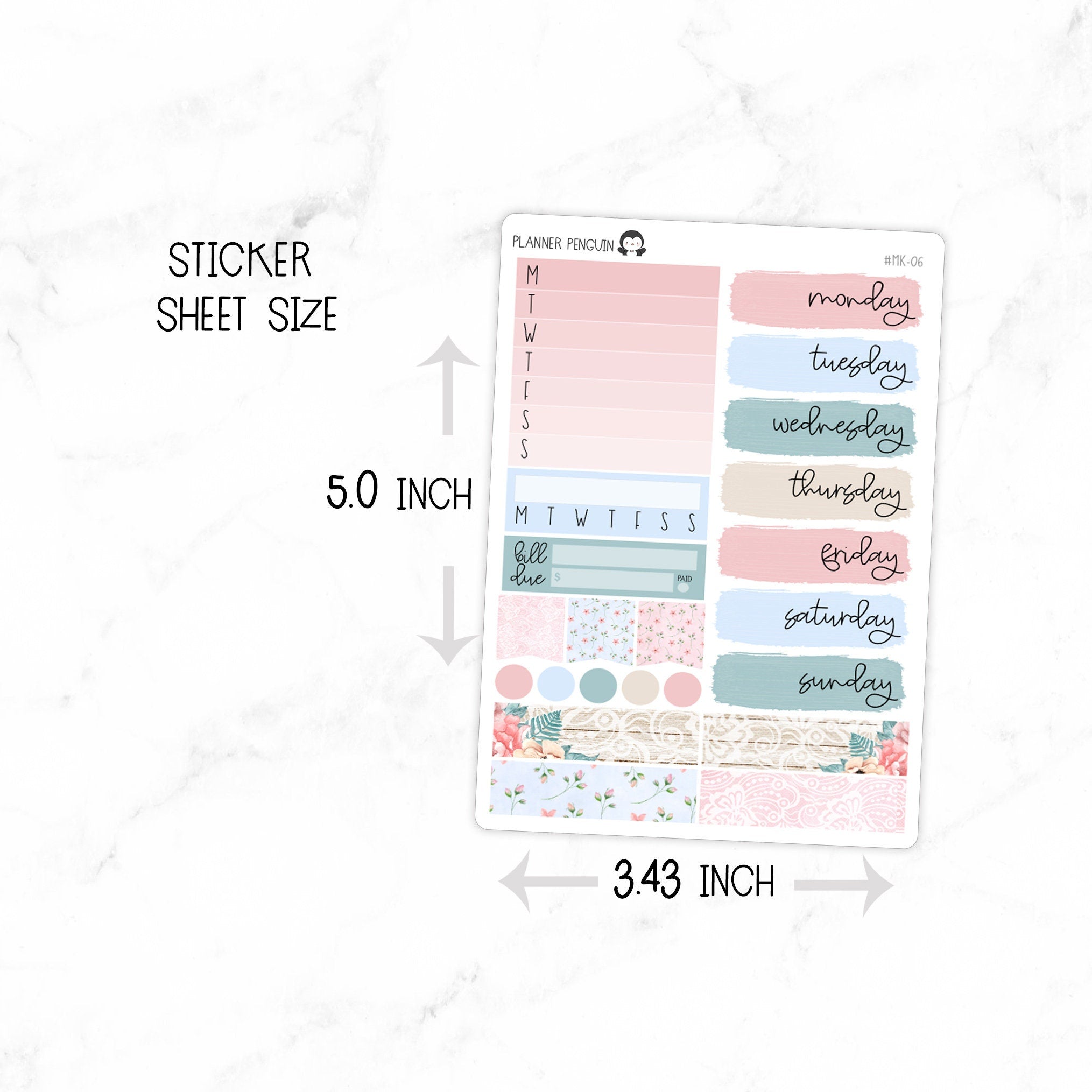Lace and Floral Mini Weekly B6 Kit