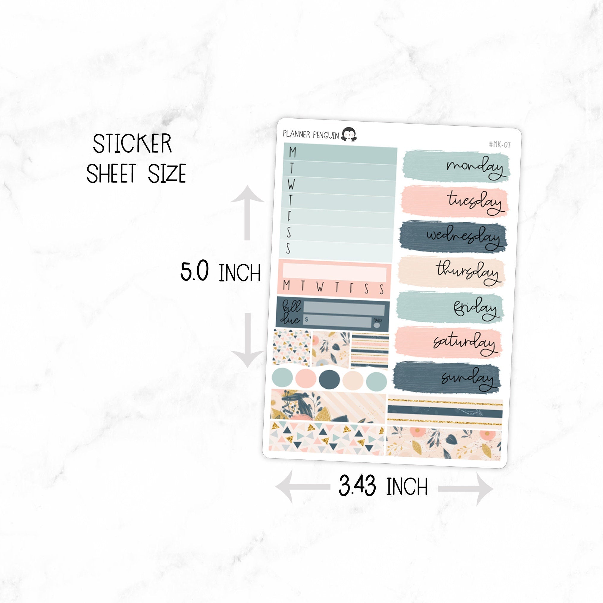 Navy and Blush Mini Weekly B6 Kit