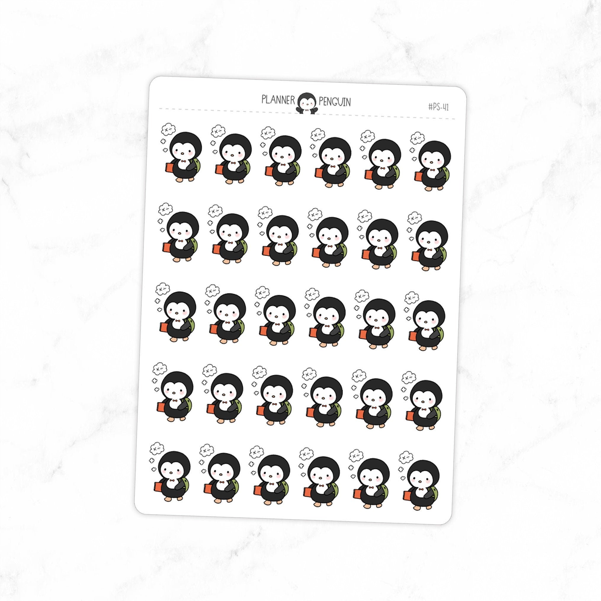 School Study Penguin Planner Stickers