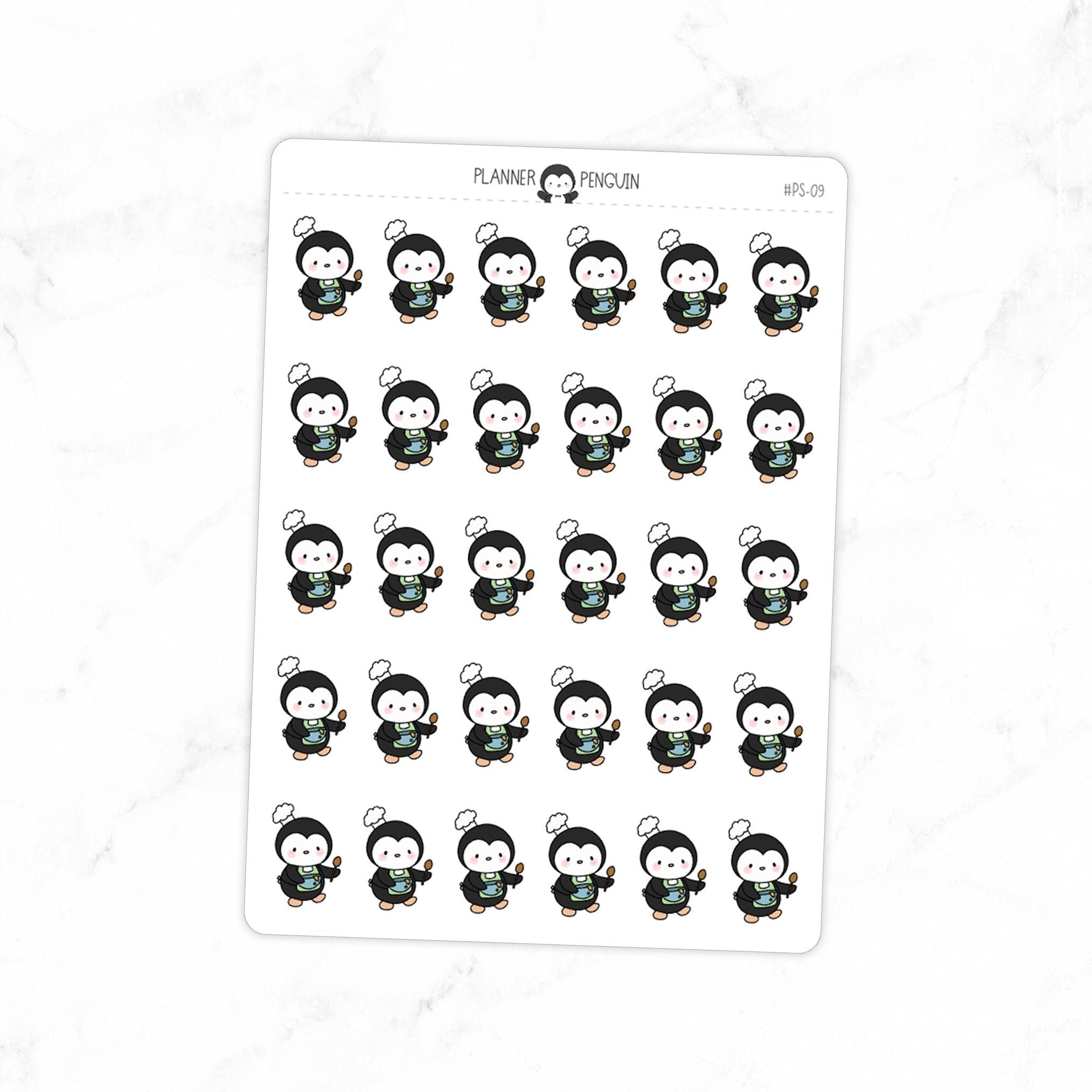 Chef Cooking Penguin Planner Stickers