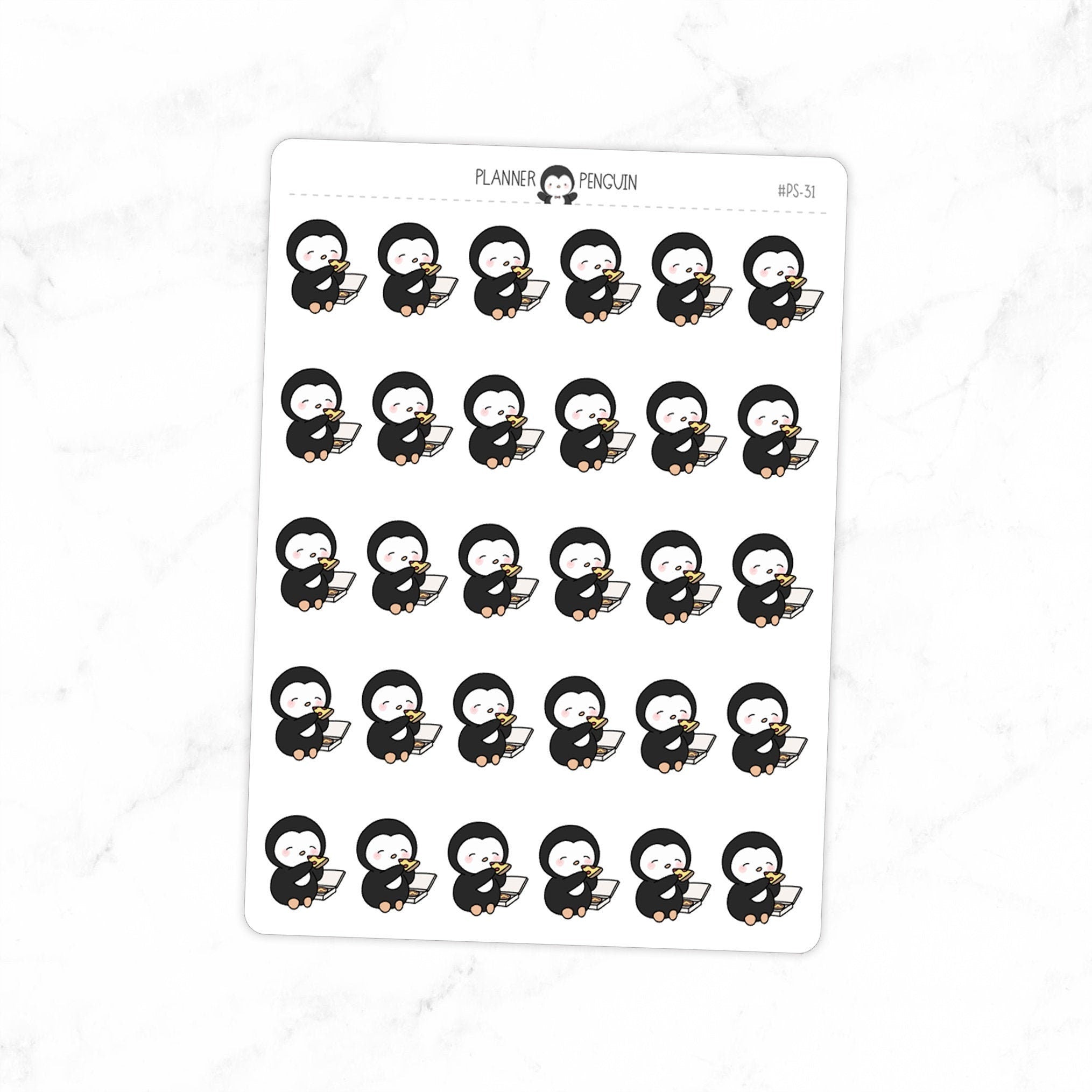 Pizza Night Penguin Planner Stickers