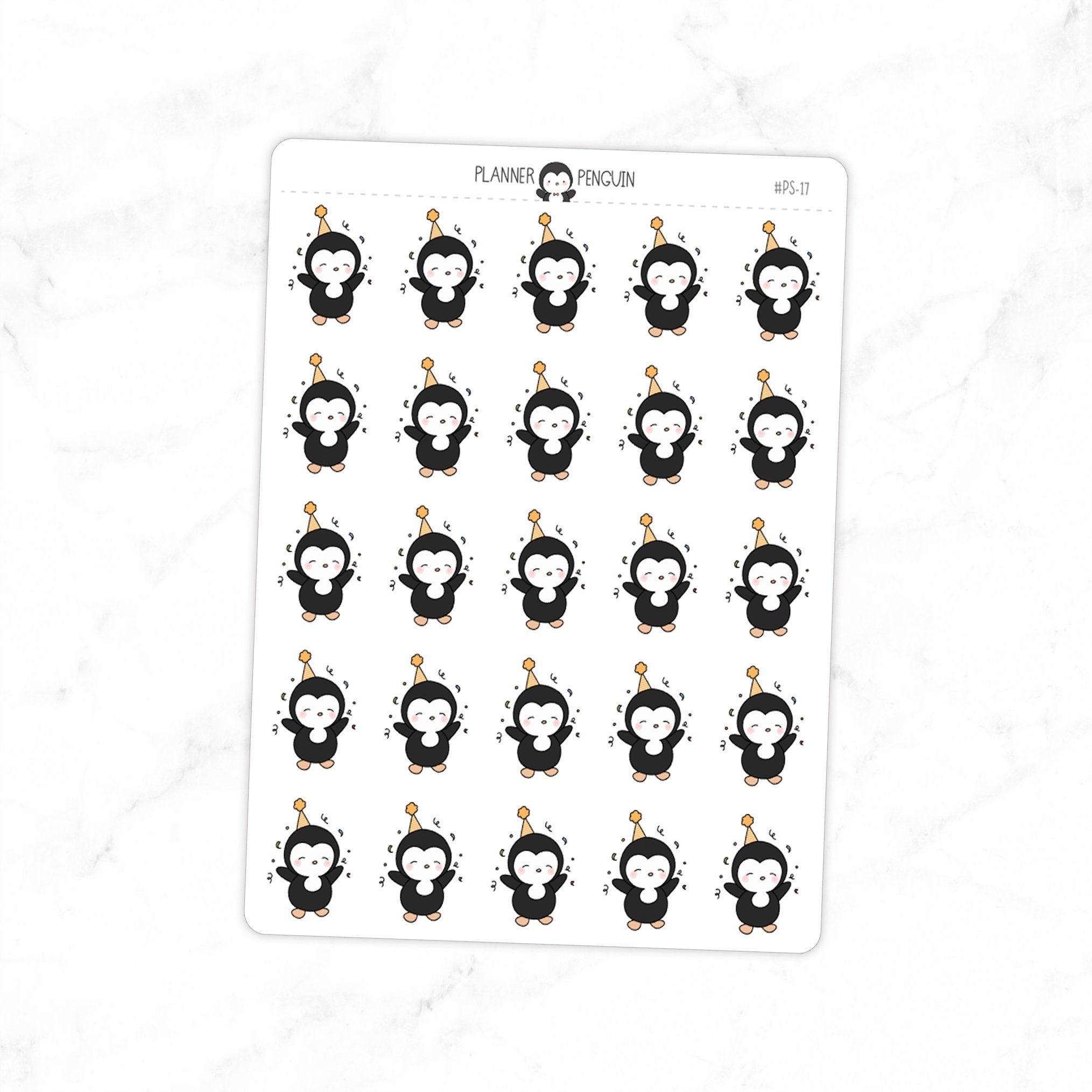 Birthday Celebration Party Penguin Planner Stickers