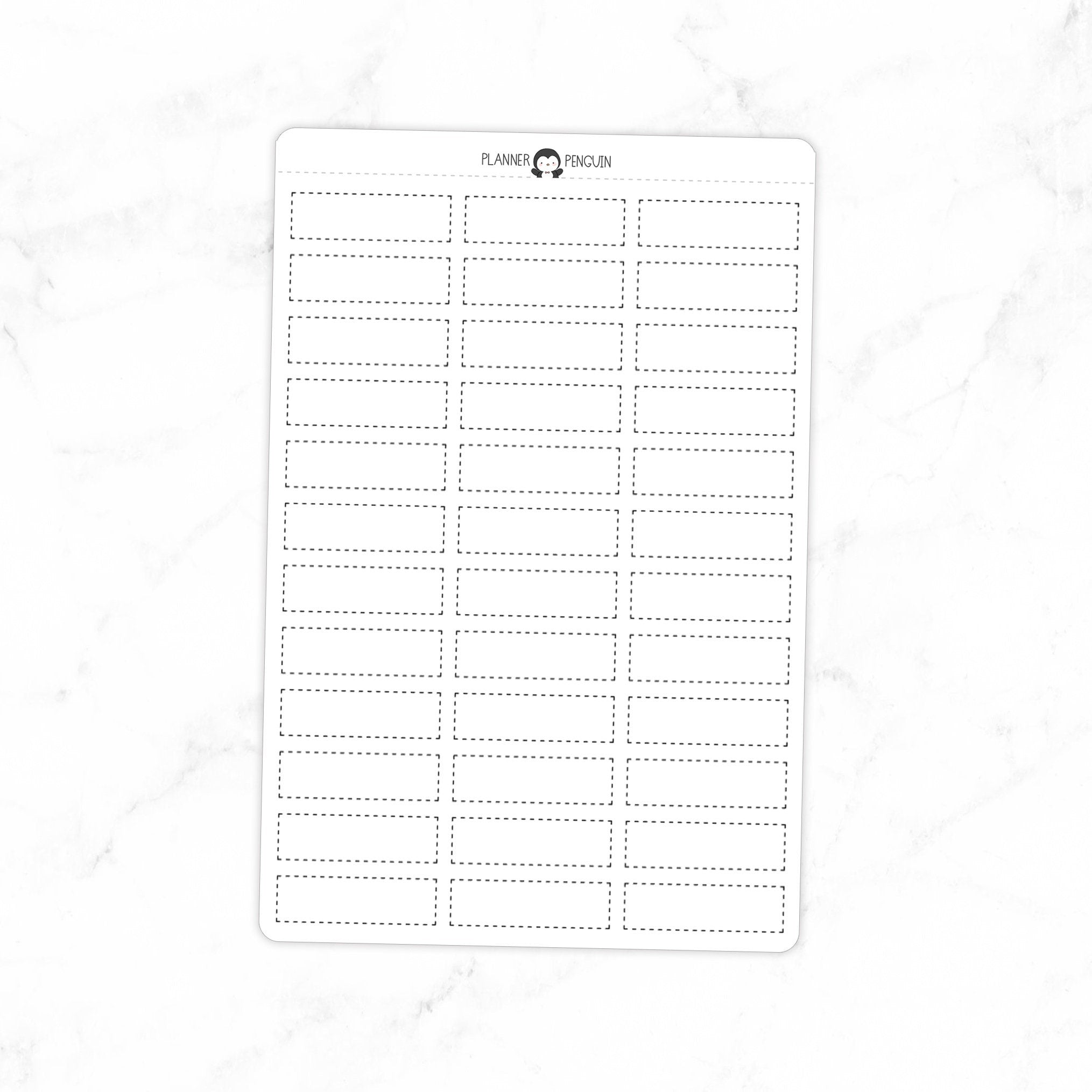 Dashed Quarter Box Planner Stickers