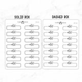 Edit Script Quarter Label Box Planner Stickers