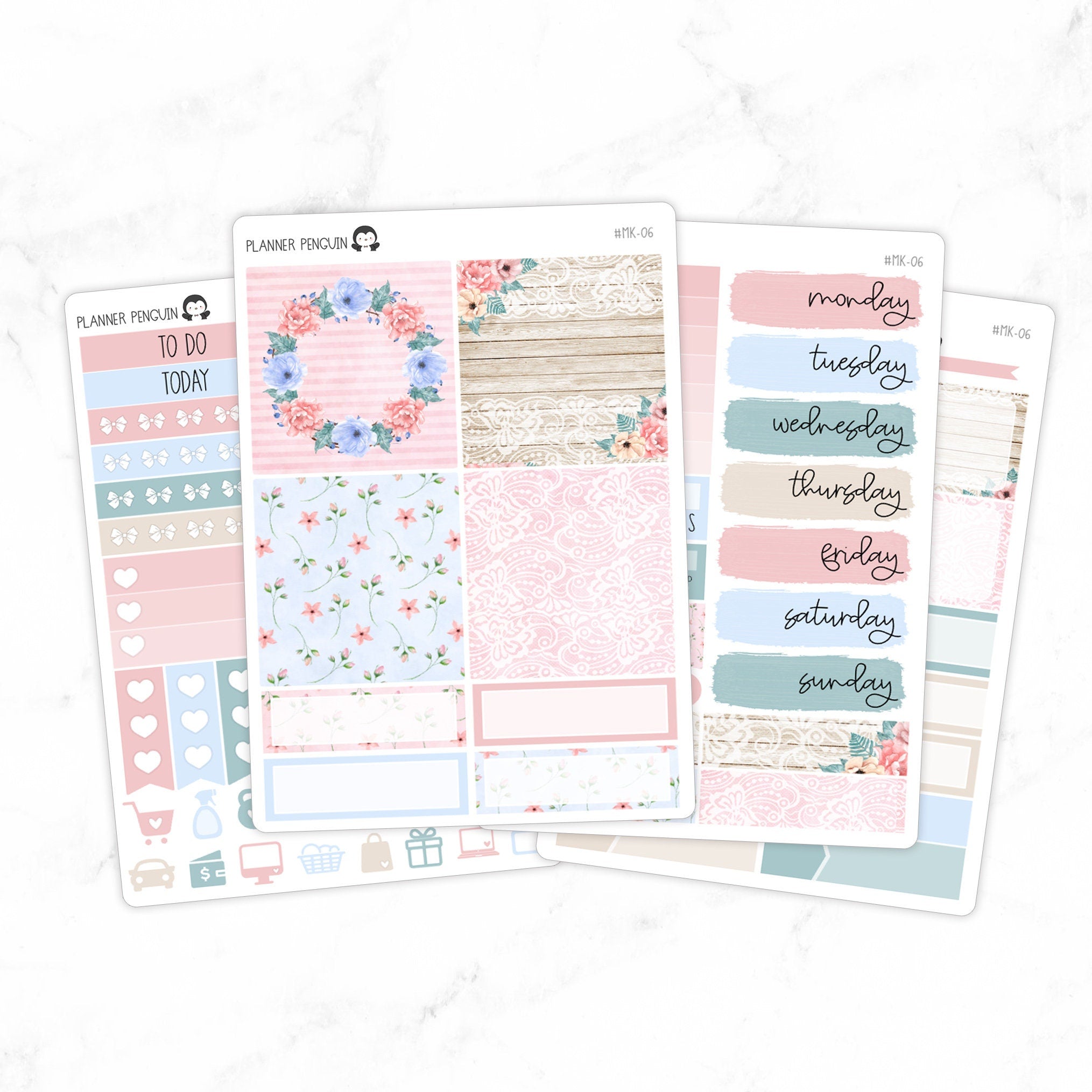 Lace and Floral Mini Weekly B6 Kit
